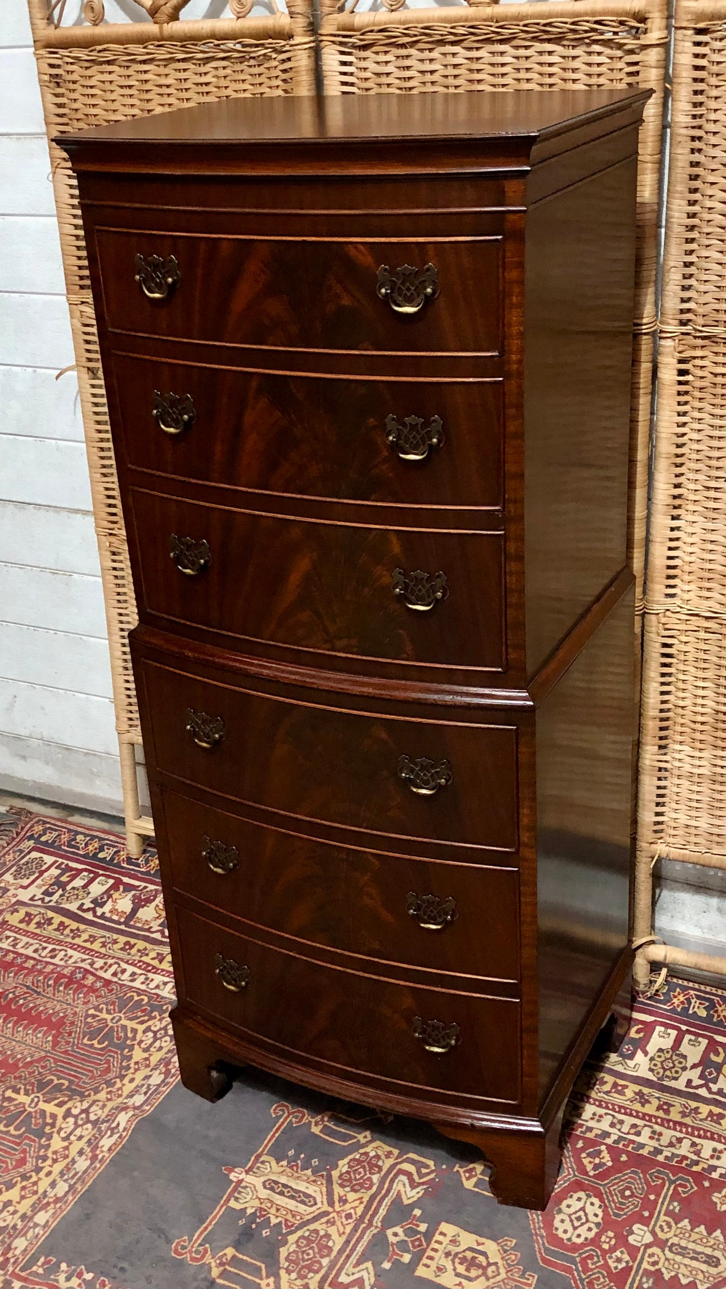 000605....Handsome Vintage Mahogany Tallboy Chest Of Drawers ( sold )