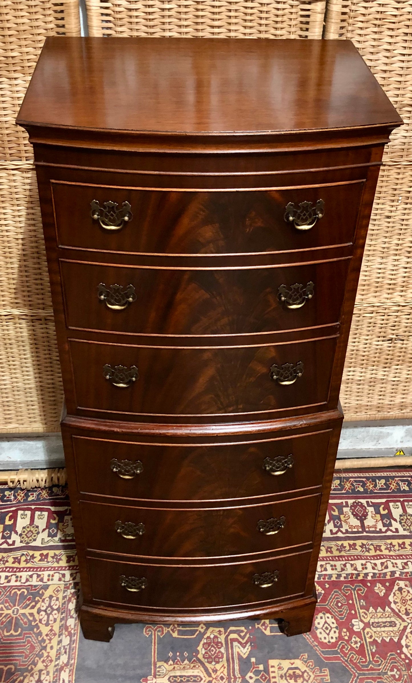 000605....Handsome Vintage Mahogany Tallboy Chest Of Drawers ( sold )