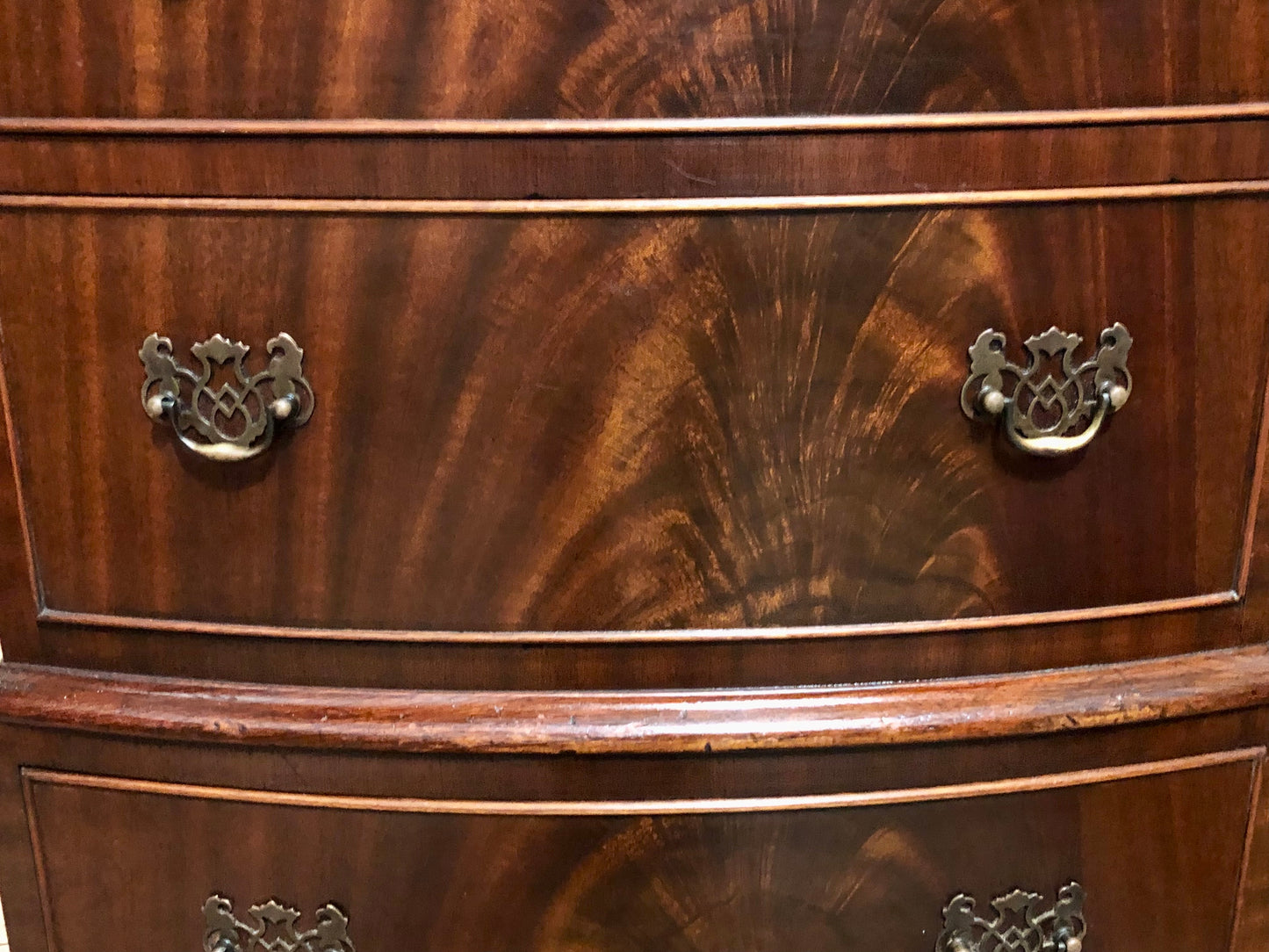 000605....Handsome Vintage Mahogany Tallboy Chest Of Drawers ( sold )