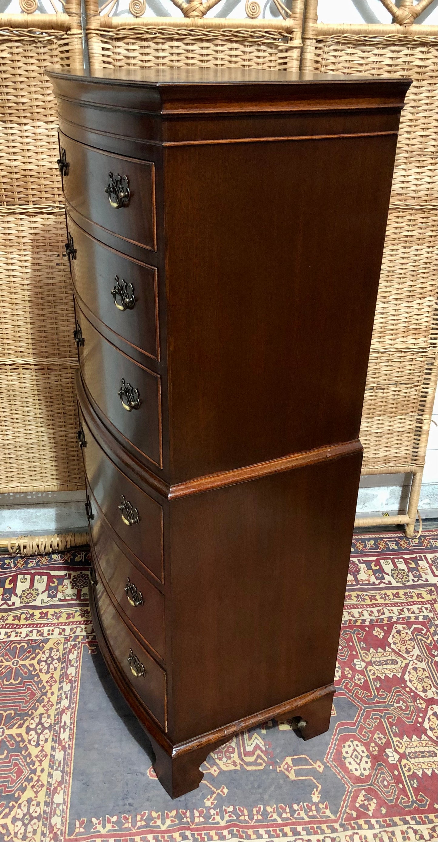000605....Handsome Vintage Mahogany Tallboy Chest Of Drawers ( sold )