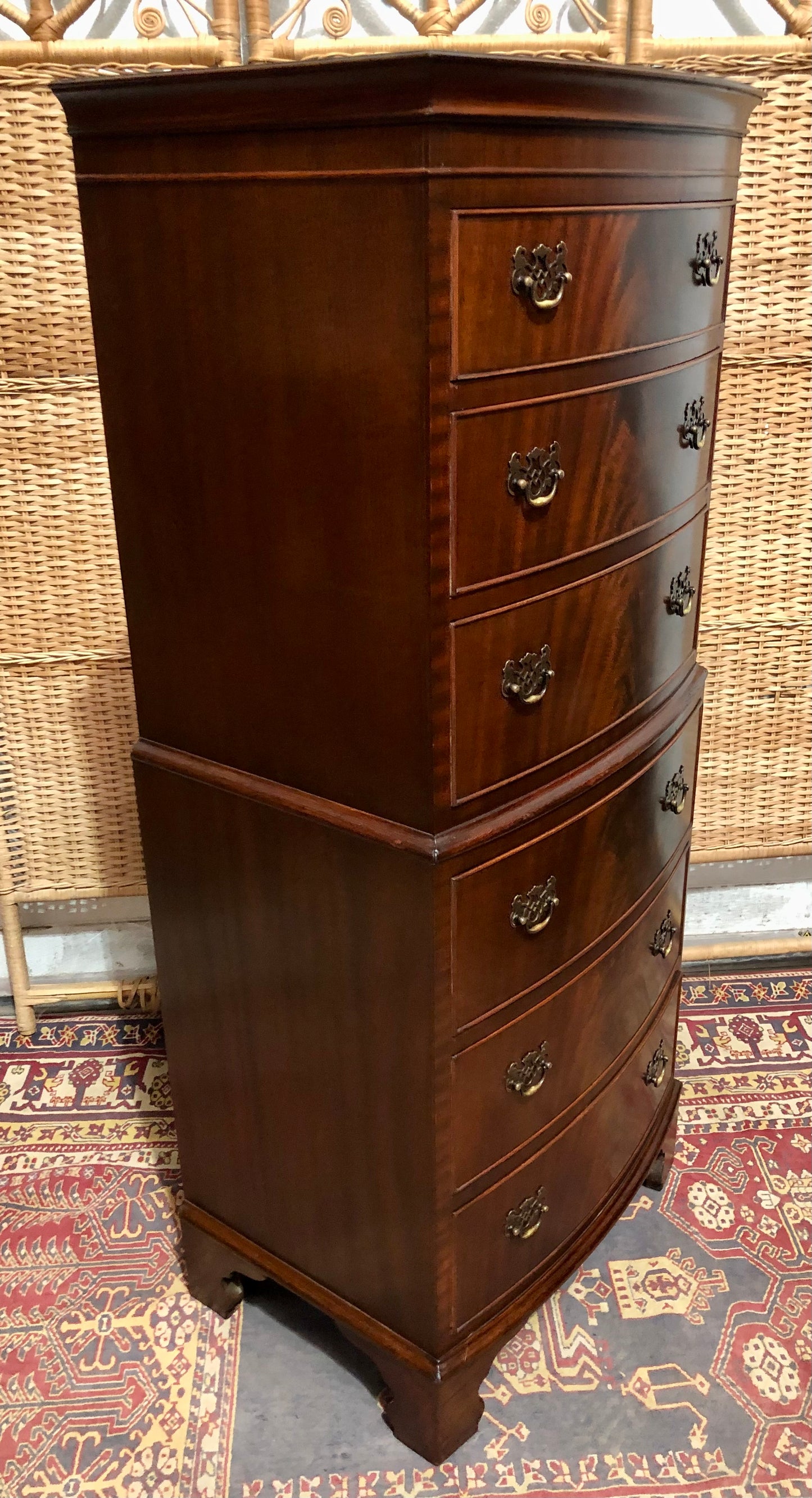 000605....Handsome Vintage Mahogany Tallboy Chest Of Drawers ( sold )