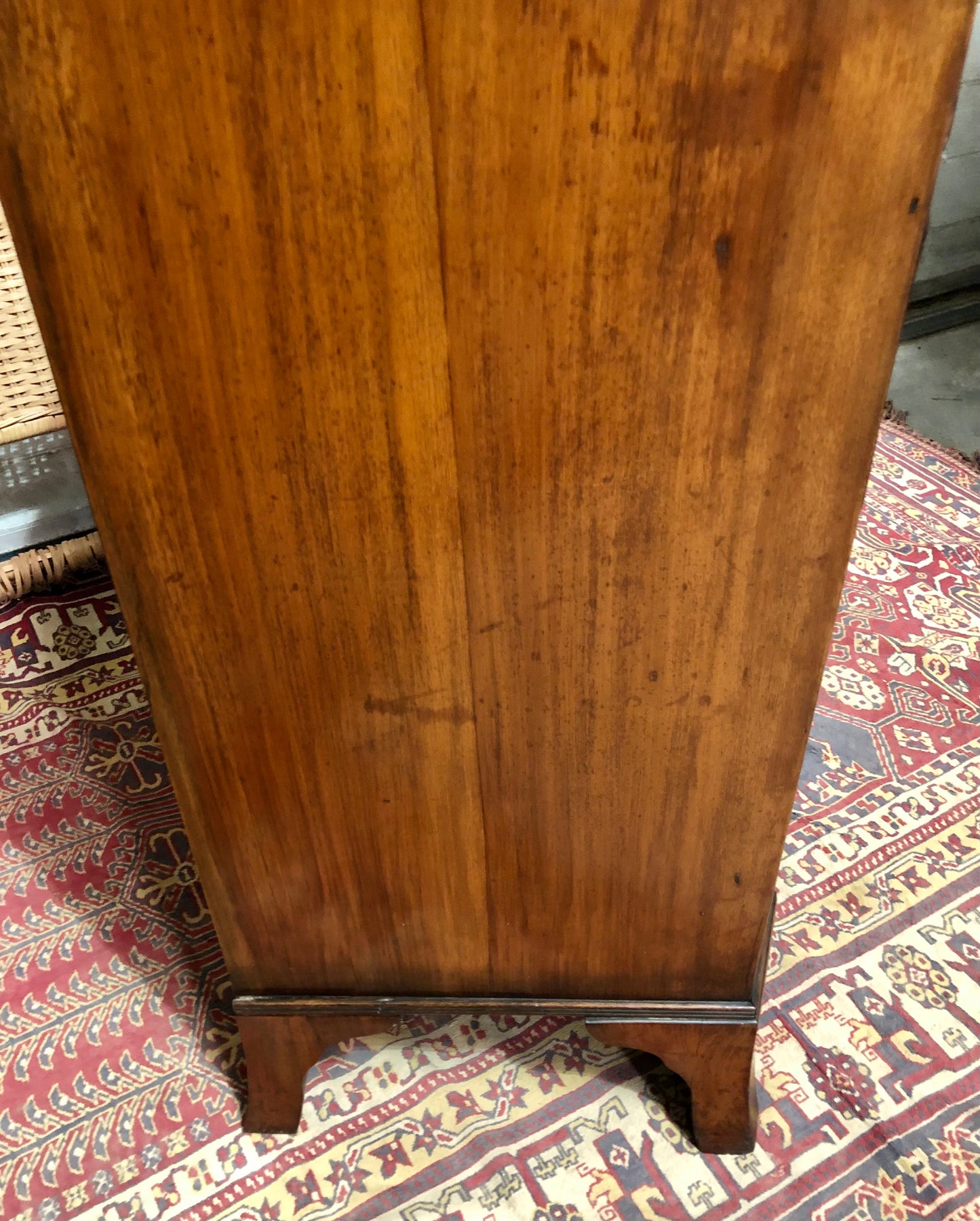 000621....Handsome Vintage Walnut Bow Front Chest Of Drawers