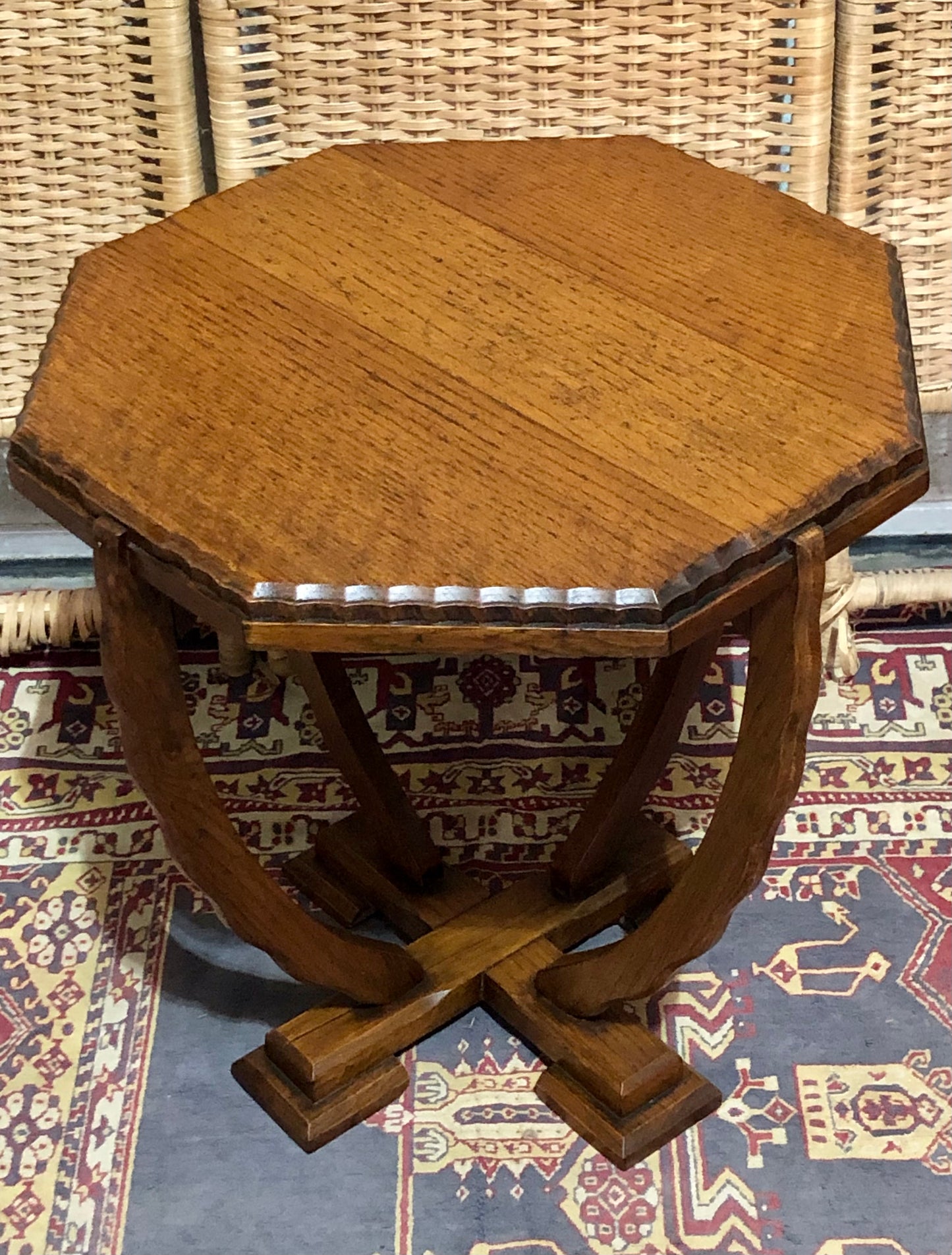 000614....Handsome Art Deco Oak Coffee Table