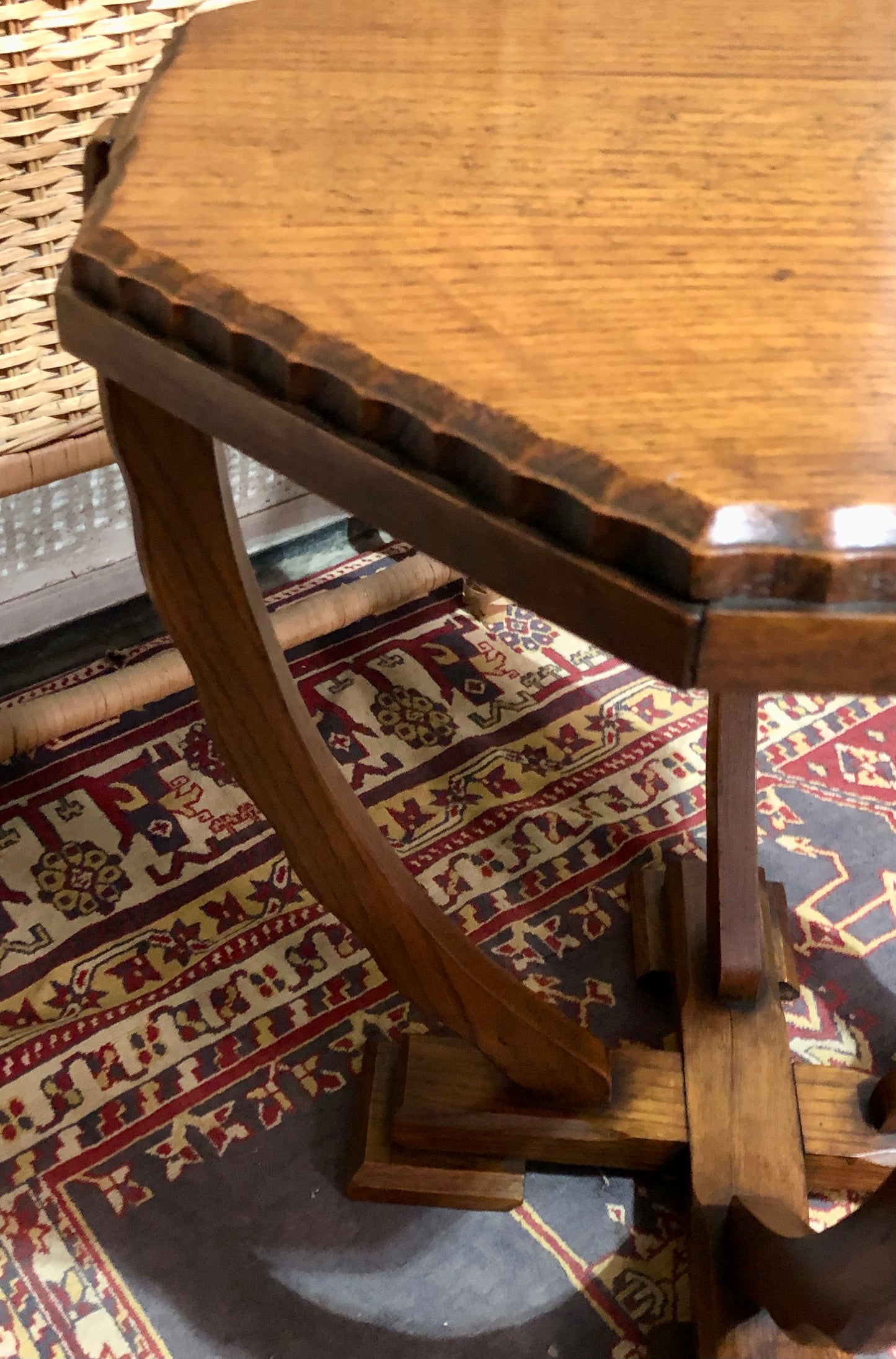 000614....Handsome Art Deco Oak Coffee Table