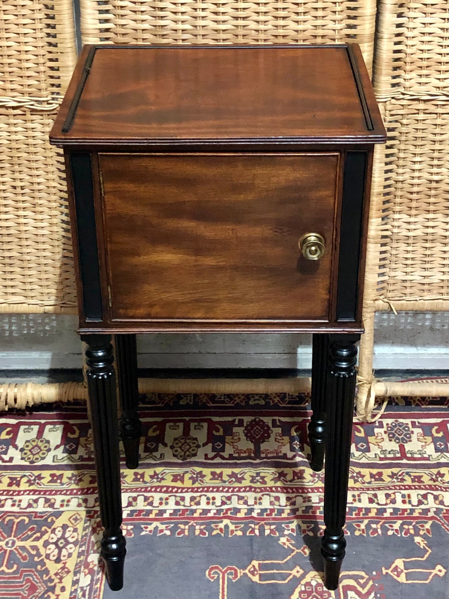 000613....Handsome Antique Mahogany Bedside Table