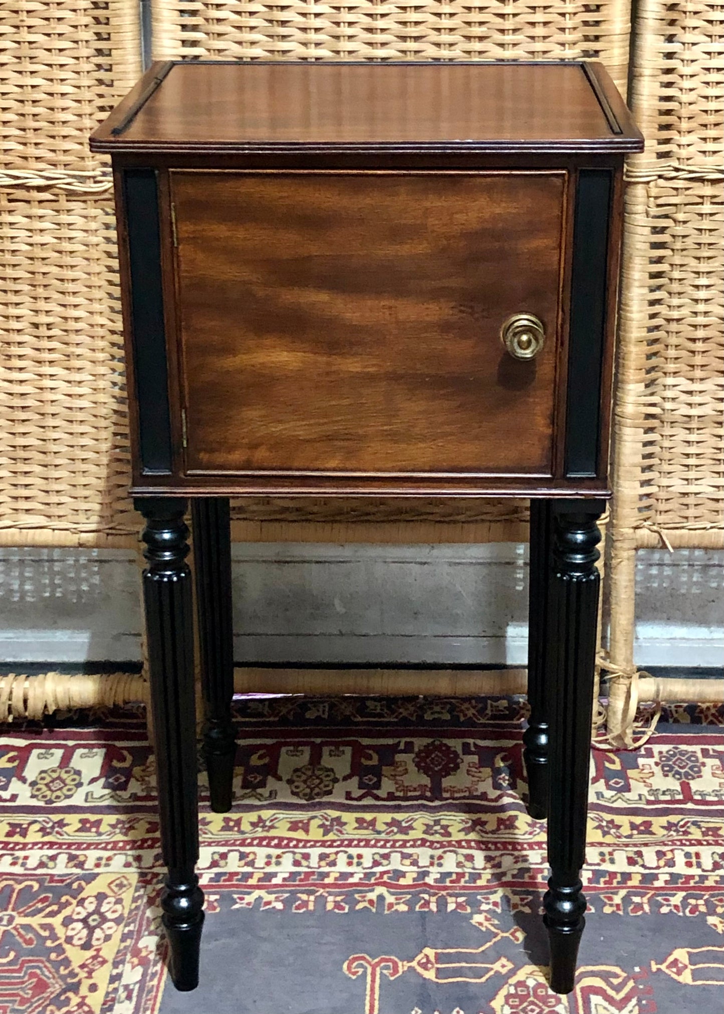 000613....Handsome Antique Mahogany Bedside Table
