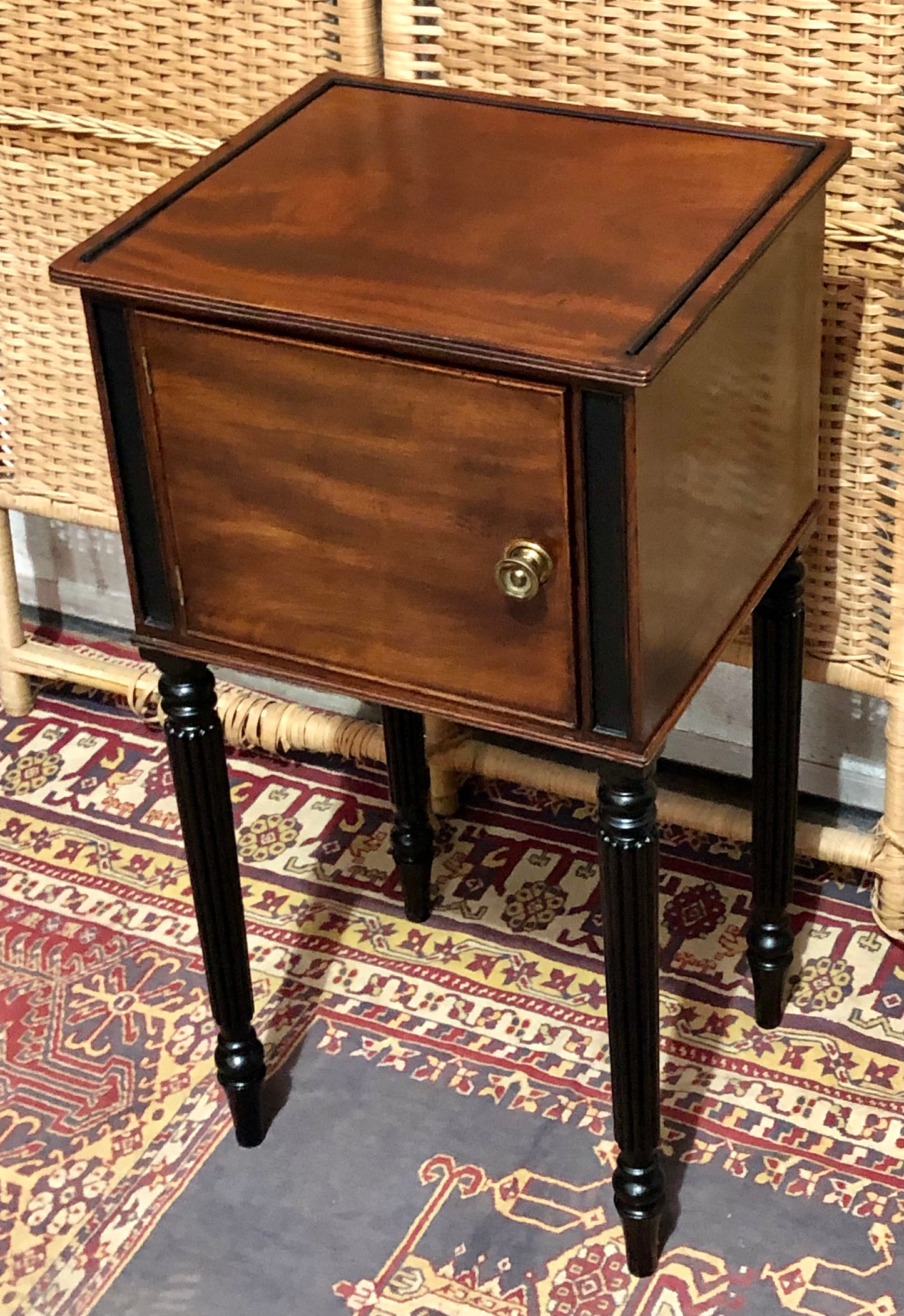 000613....Handsome Antique Mahogany Bedside Table
