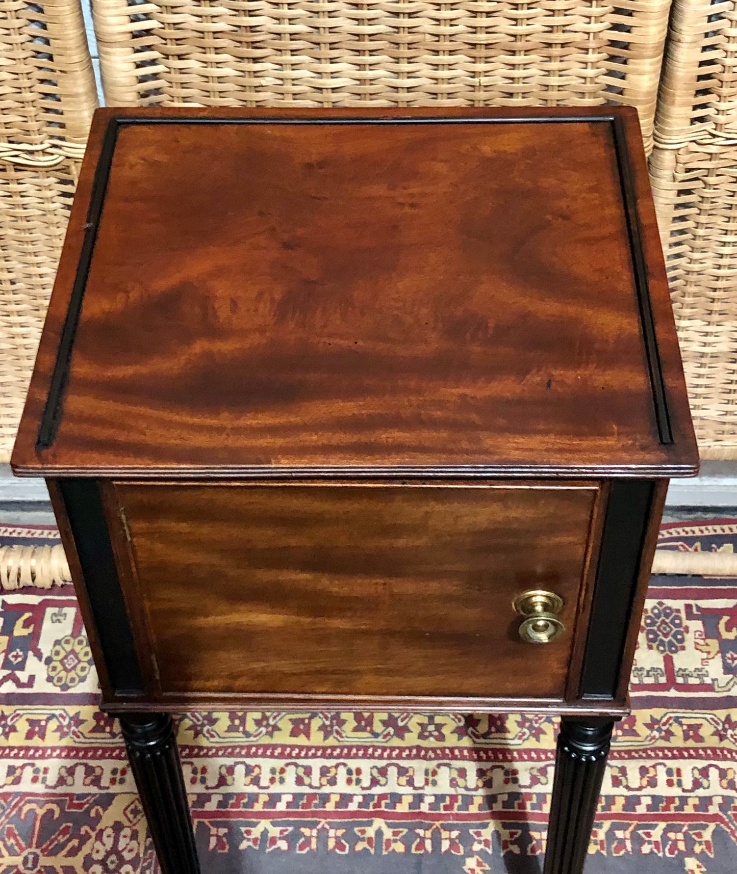 000613....Handsome Antique Mahogany Bedside Table