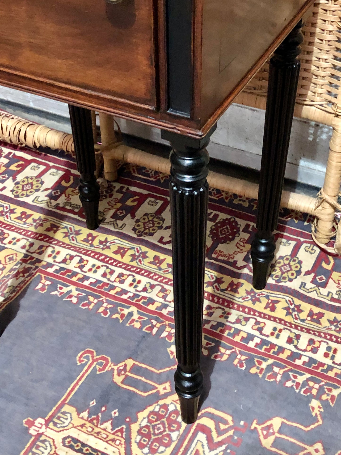 000613....Handsome Antique Mahogany Bedside Table