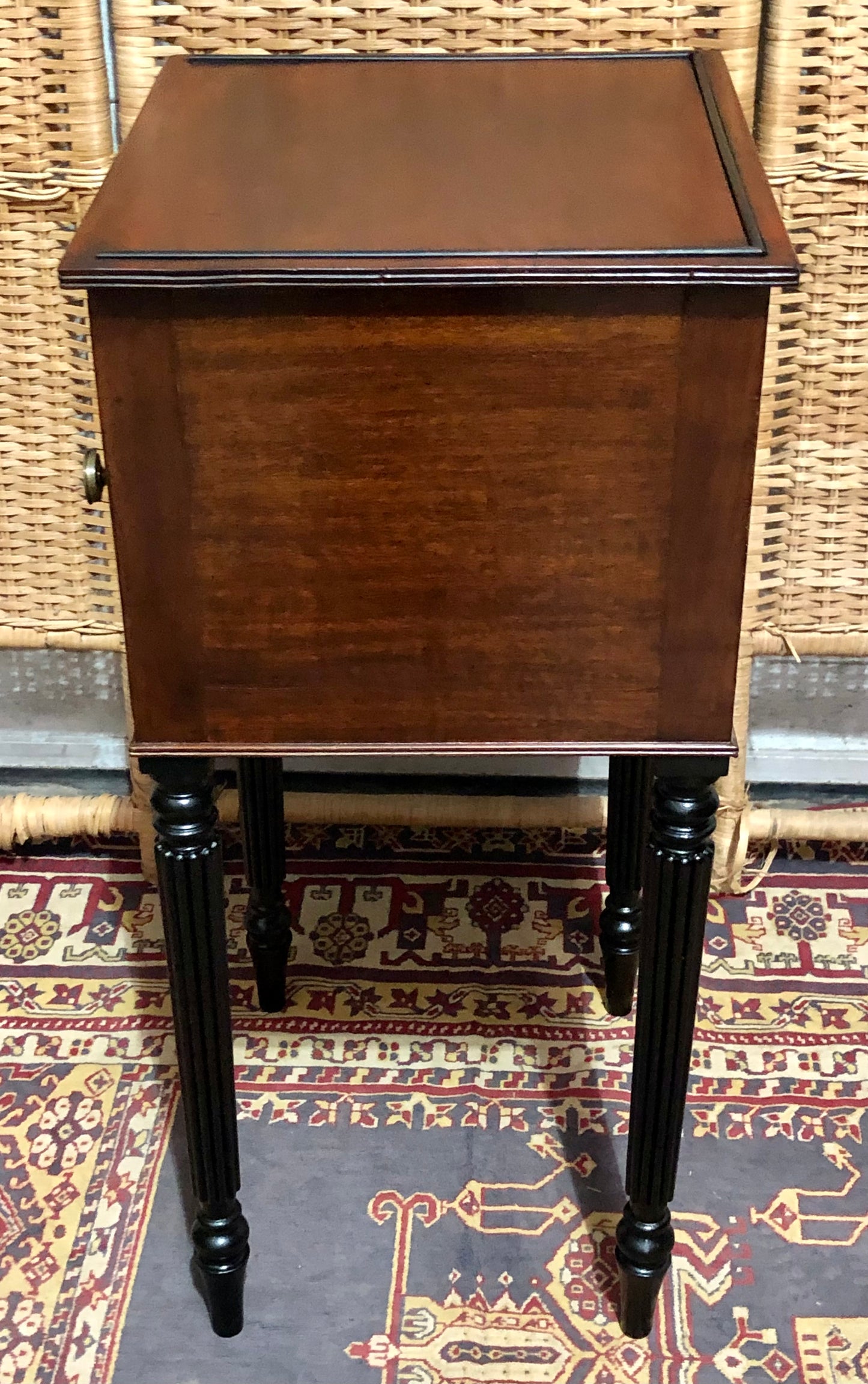 000613....Handsome Antique Mahogany Bedside Table