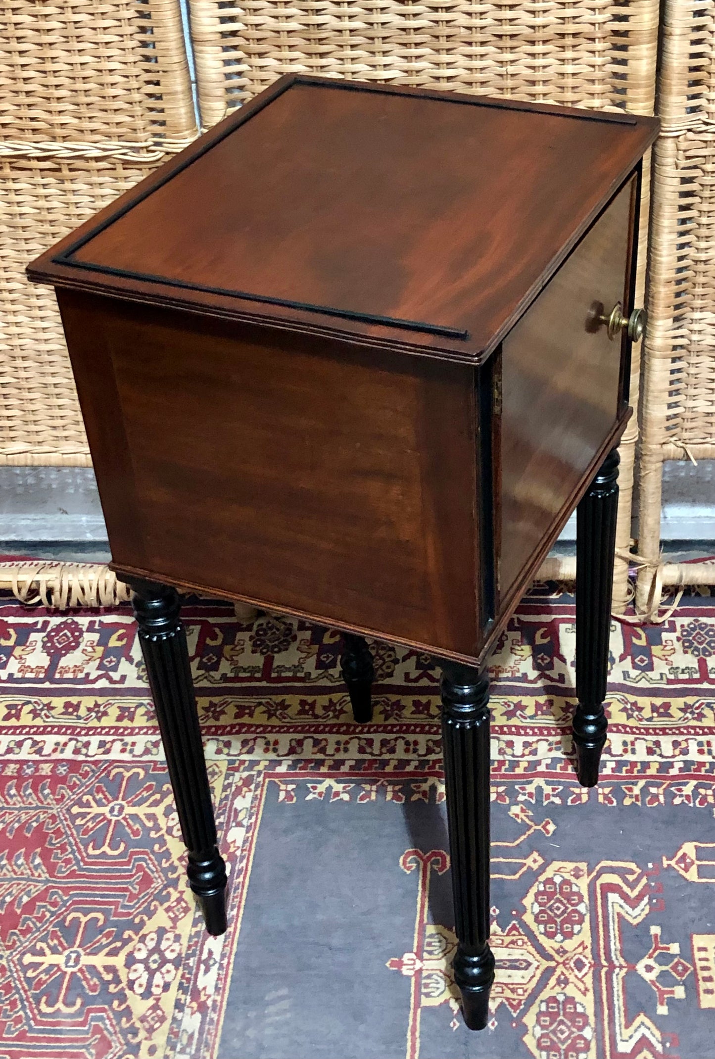 000613....Handsome Antique Mahogany Bedside Table
