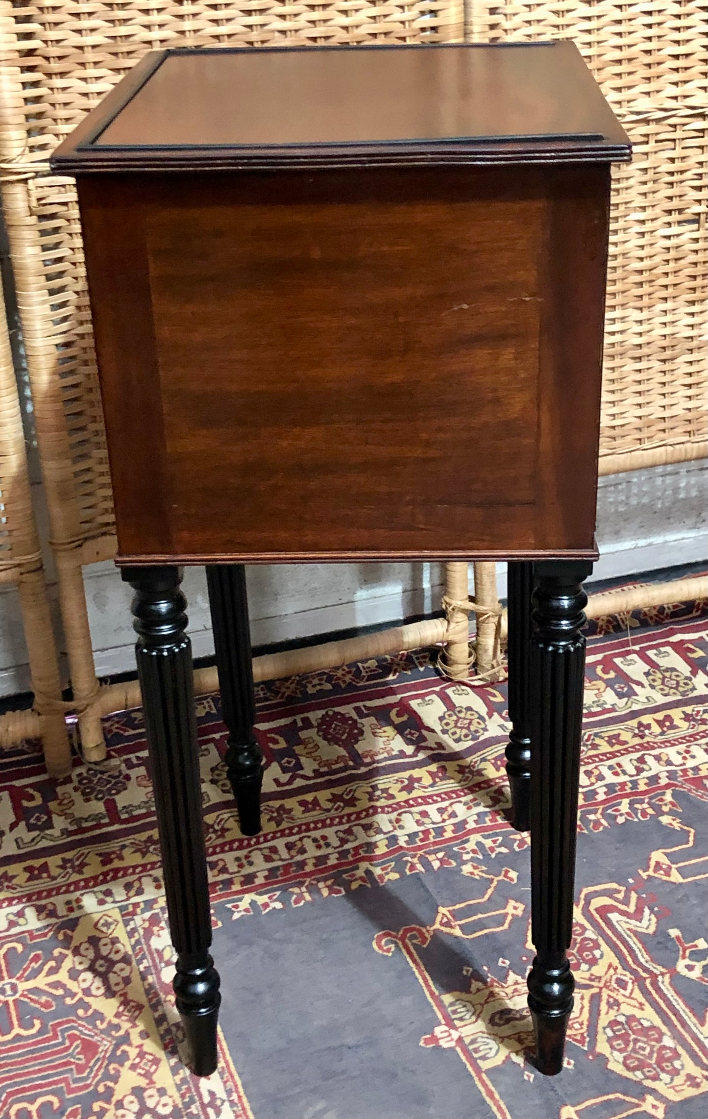 000613....Handsome Antique Mahogany Bedside Table