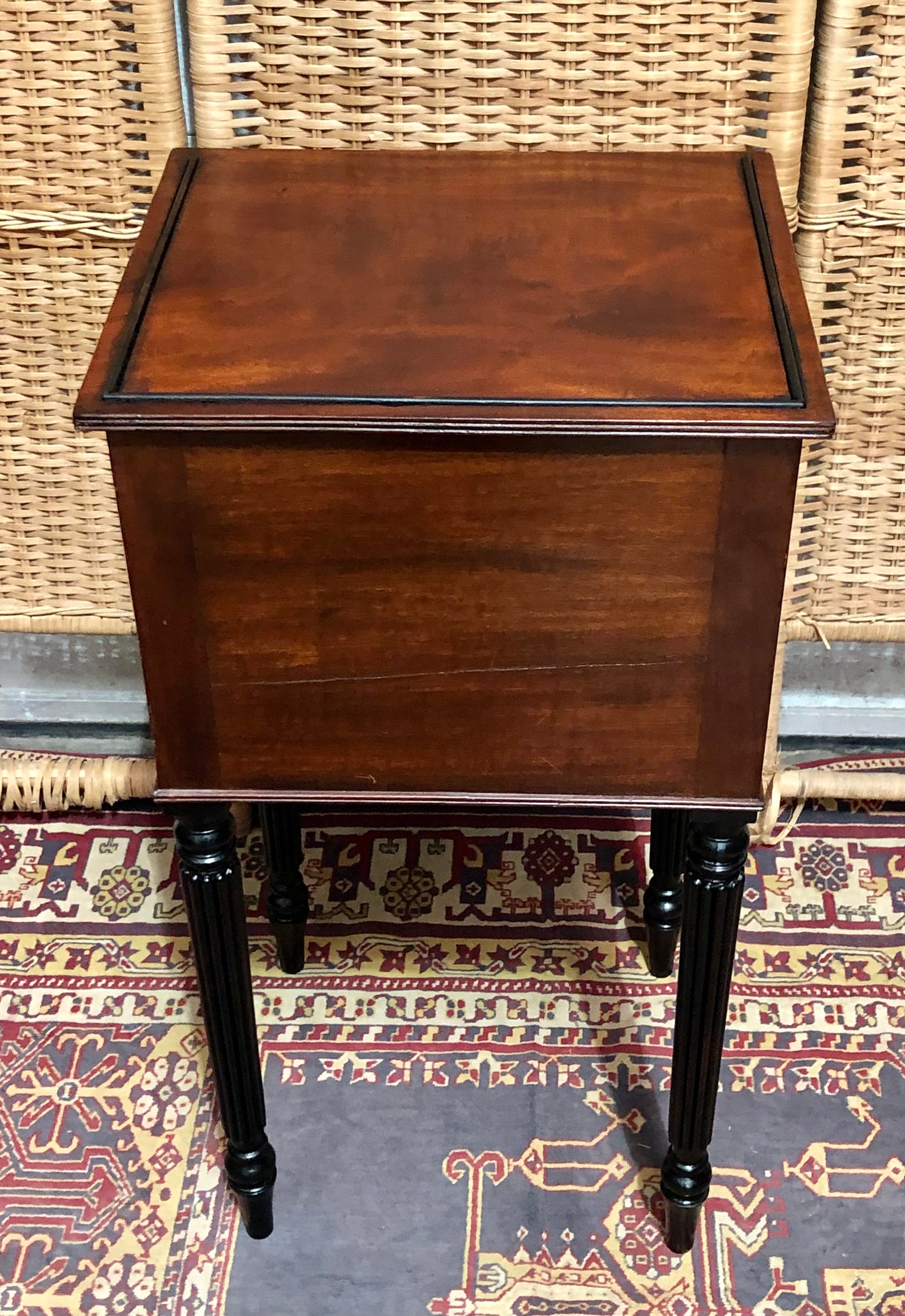 000613....Handsome Antique Mahogany Bedside Table