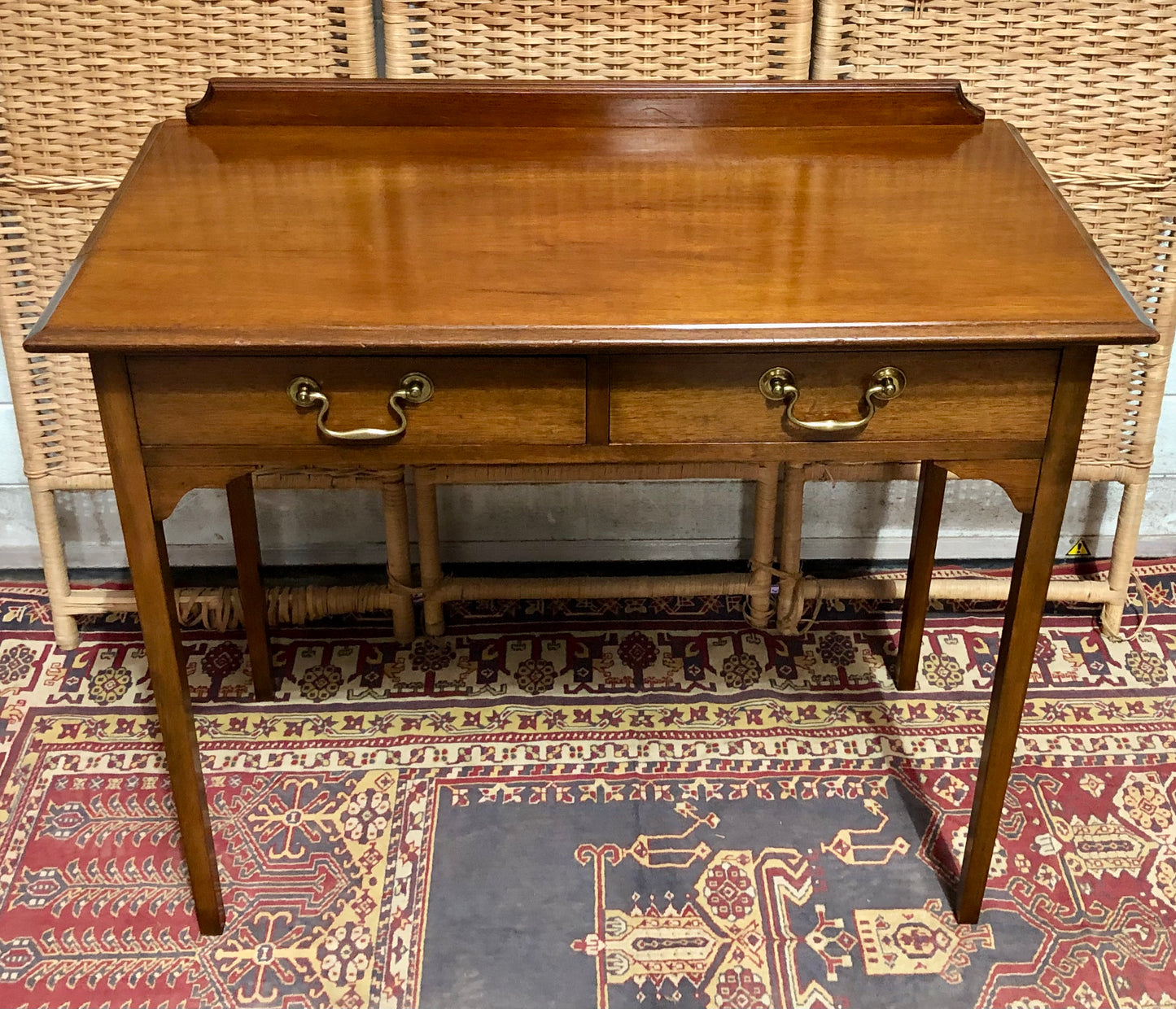 000612....Handsome Edwardian Mahogany Writing/Hall Table
