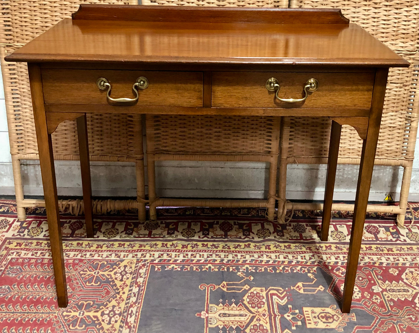 000612....Handsome Edwardian Mahogany Writing/Hall Table