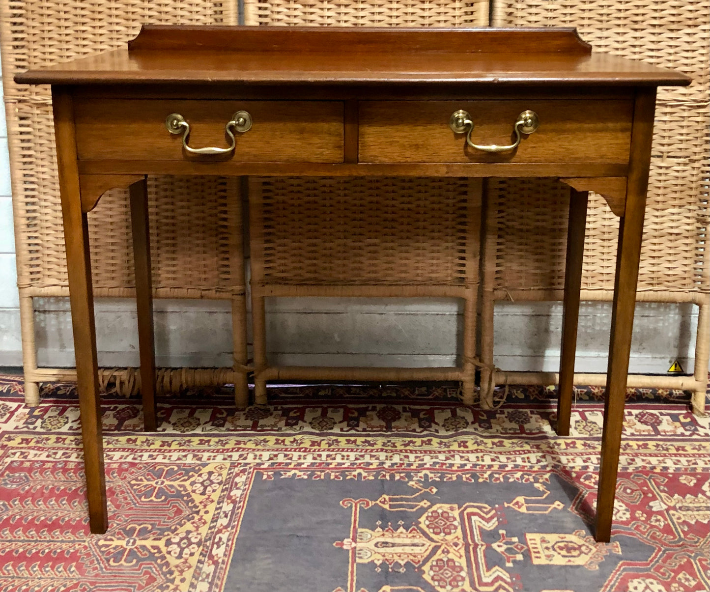 000612....Handsome Edwardian Mahogany Writing/Hall Table