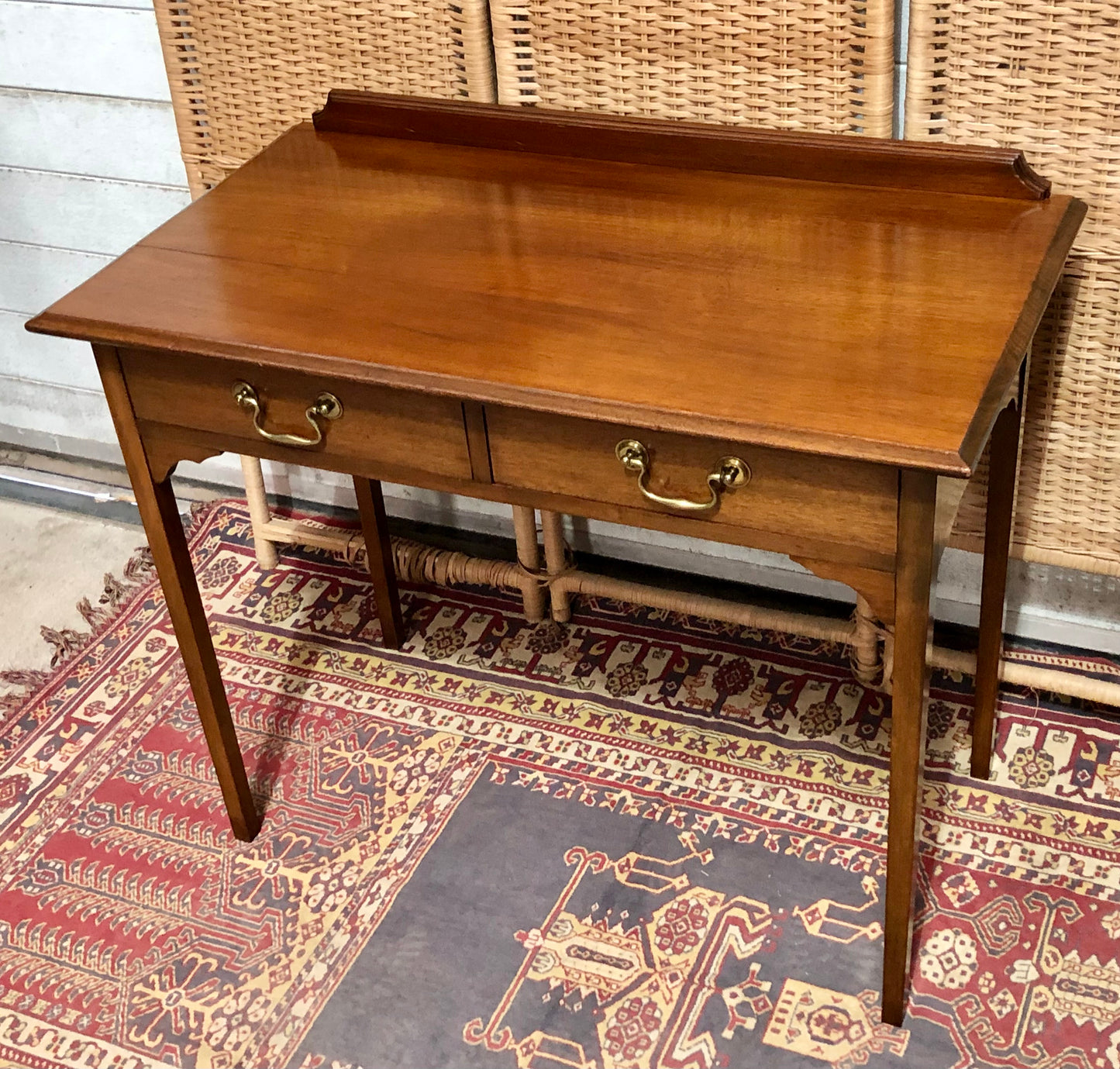 000612....Handsome Edwardian Mahogany Writing/Hall Table