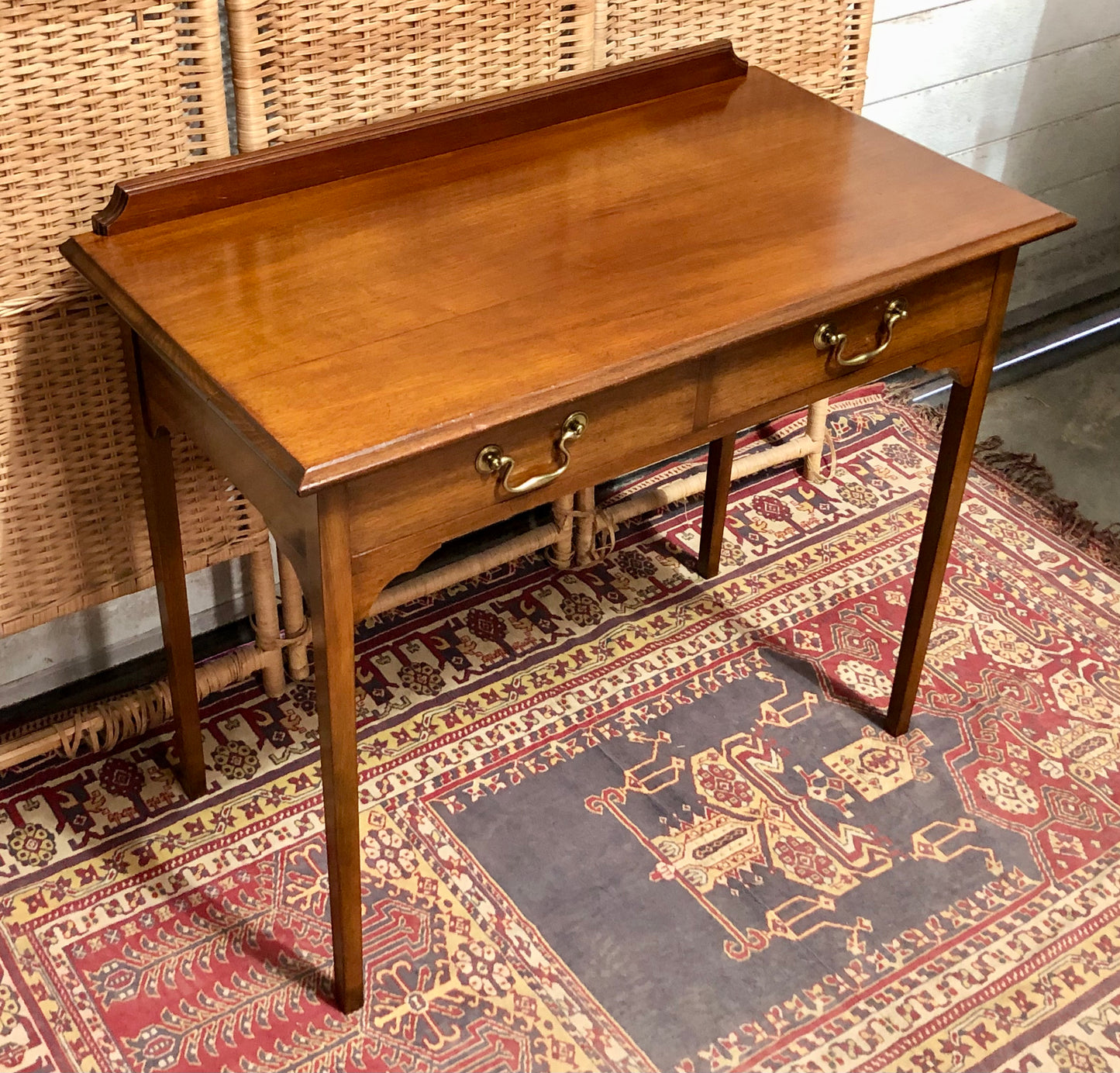 000612....Handsome Edwardian Mahogany Writing/Hall Table