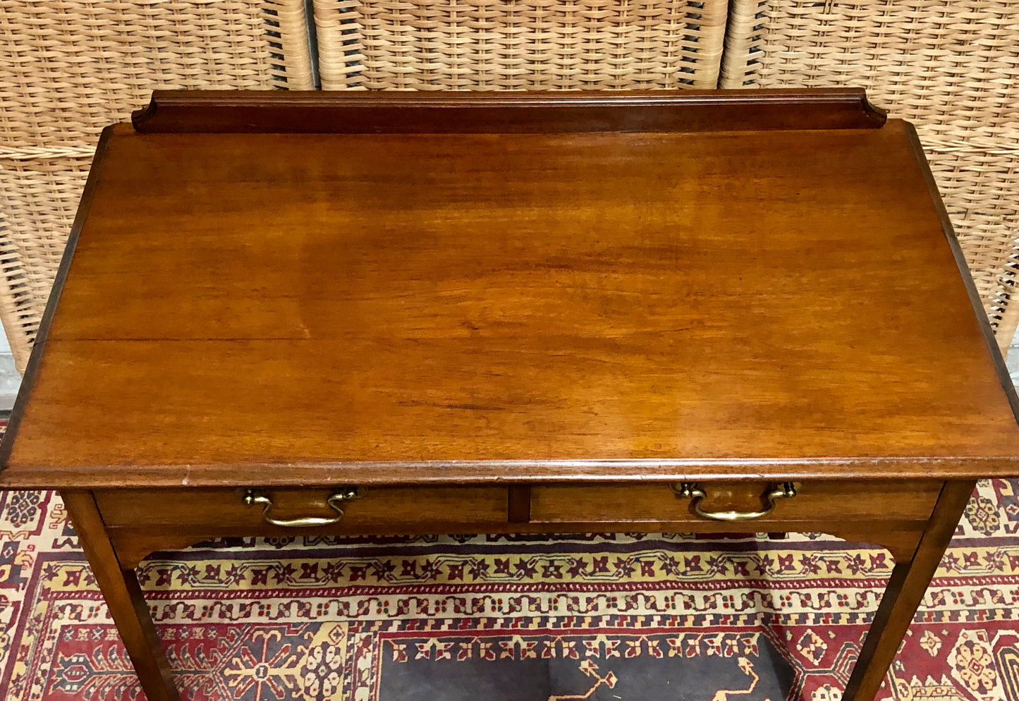 000612....Handsome Edwardian Mahogany Writing/Hall Table