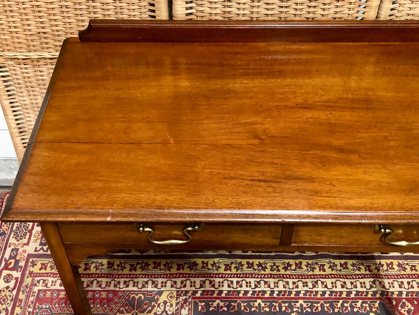000612....Handsome Edwardian Mahogany Writing/Hall Table