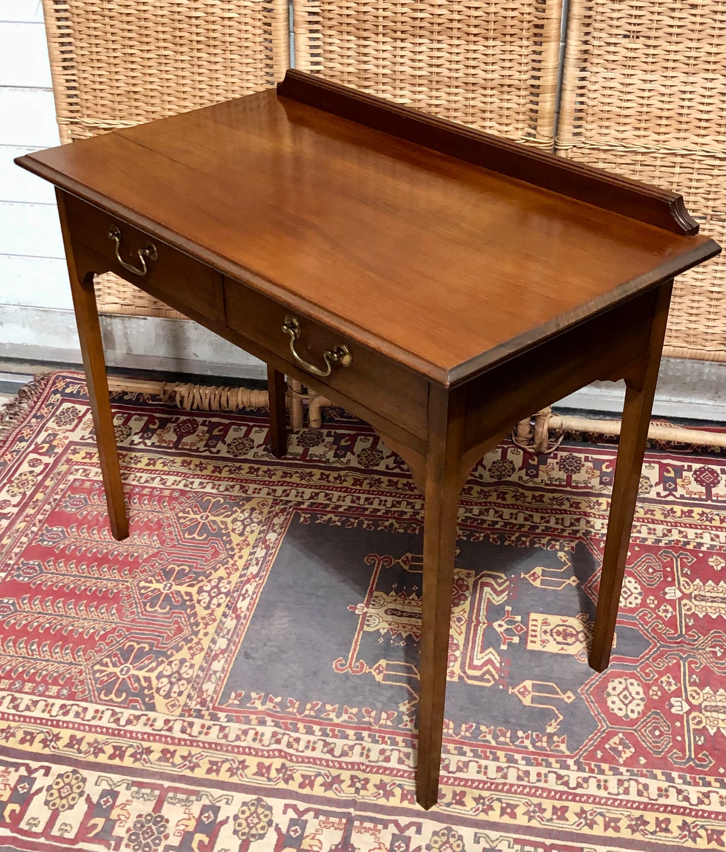 000612....Handsome Edwardian Mahogany Writing/Hall Table