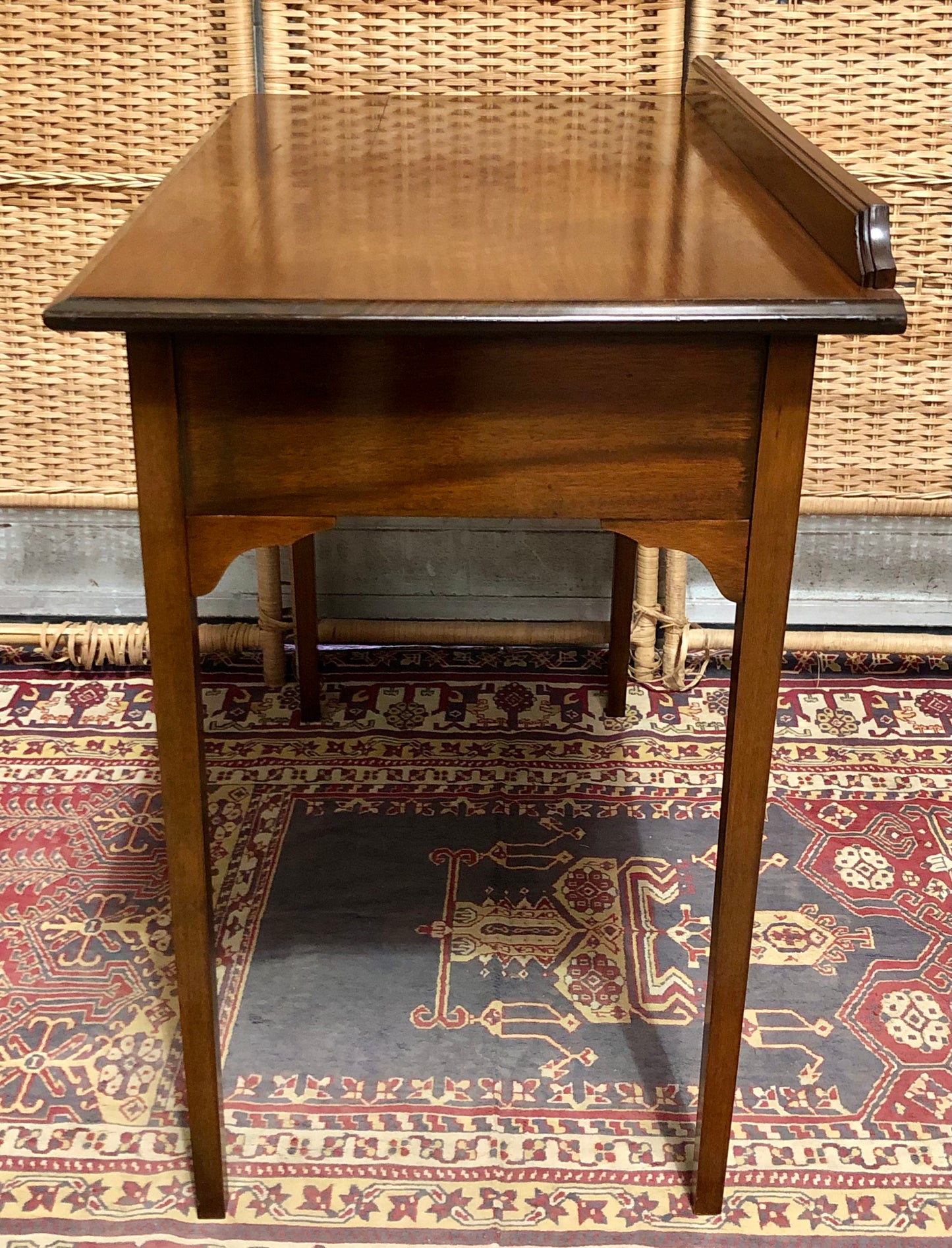 000612....Handsome Edwardian Mahogany Writing/Hall Table