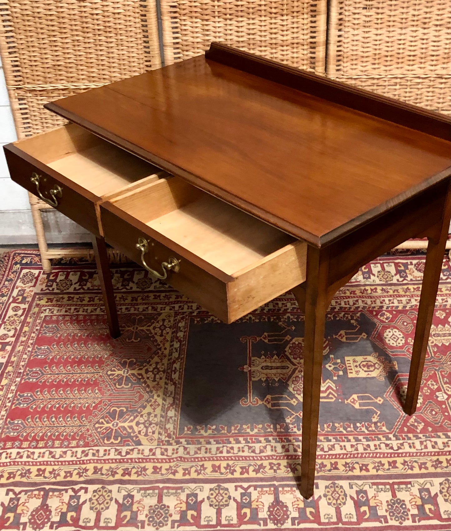 000612....Handsome Edwardian Mahogany Writing/Hall Table
