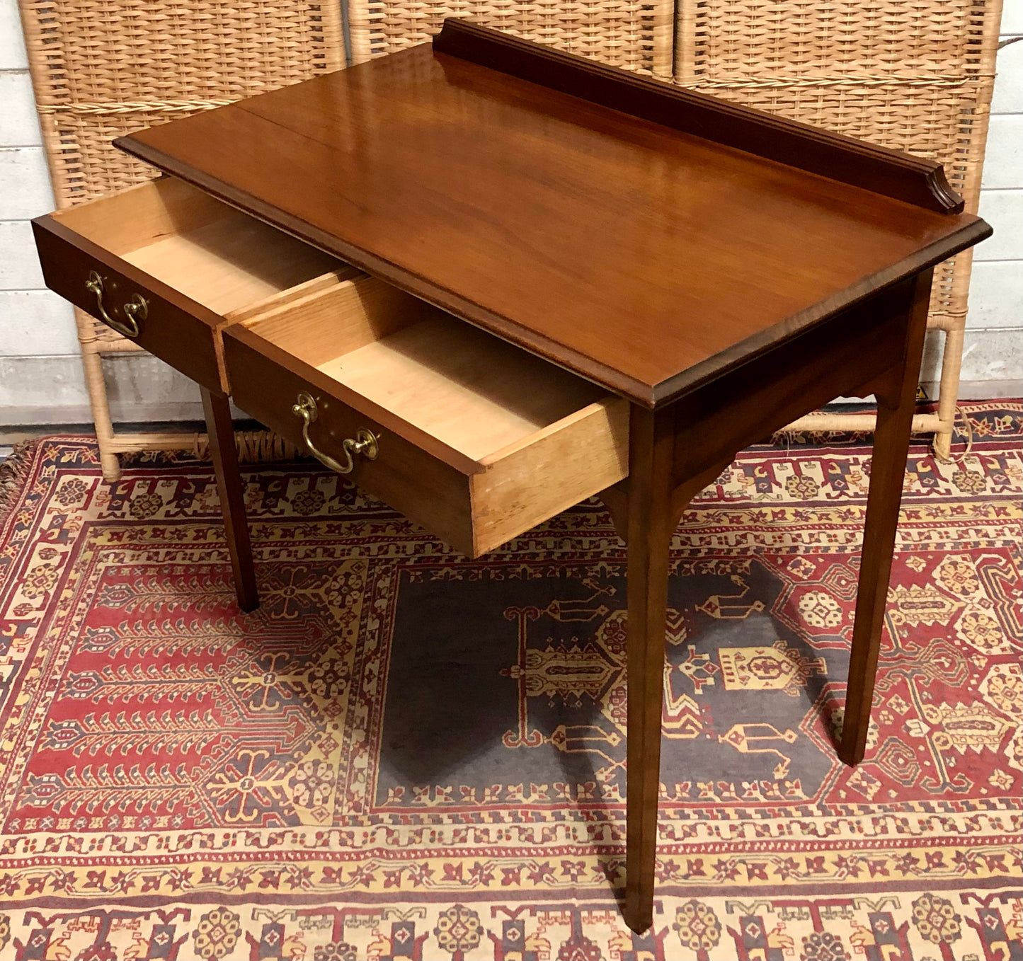 000612....Handsome Edwardian Mahogany Writing/Hall Table