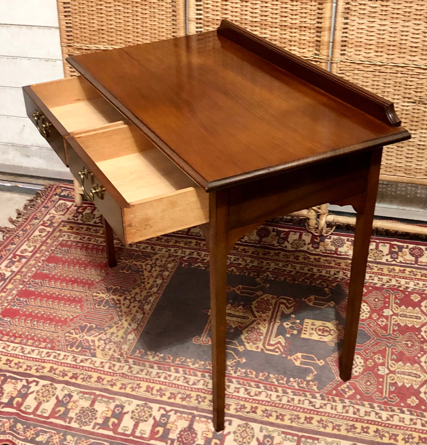 000612....Handsome Edwardian Mahogany Writing/Hall Table