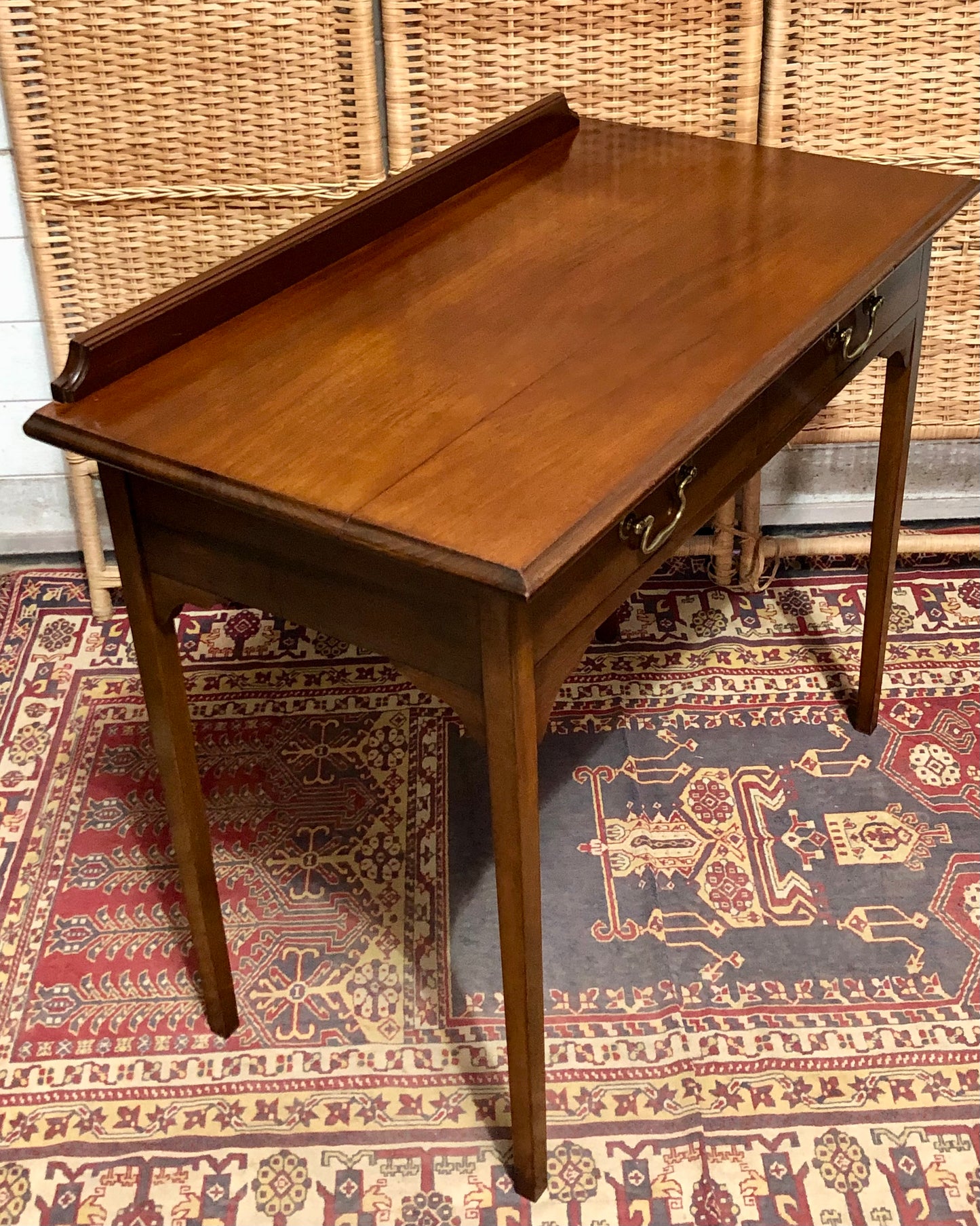 000612....Handsome Edwardian Mahogany Writing/Hall Table
