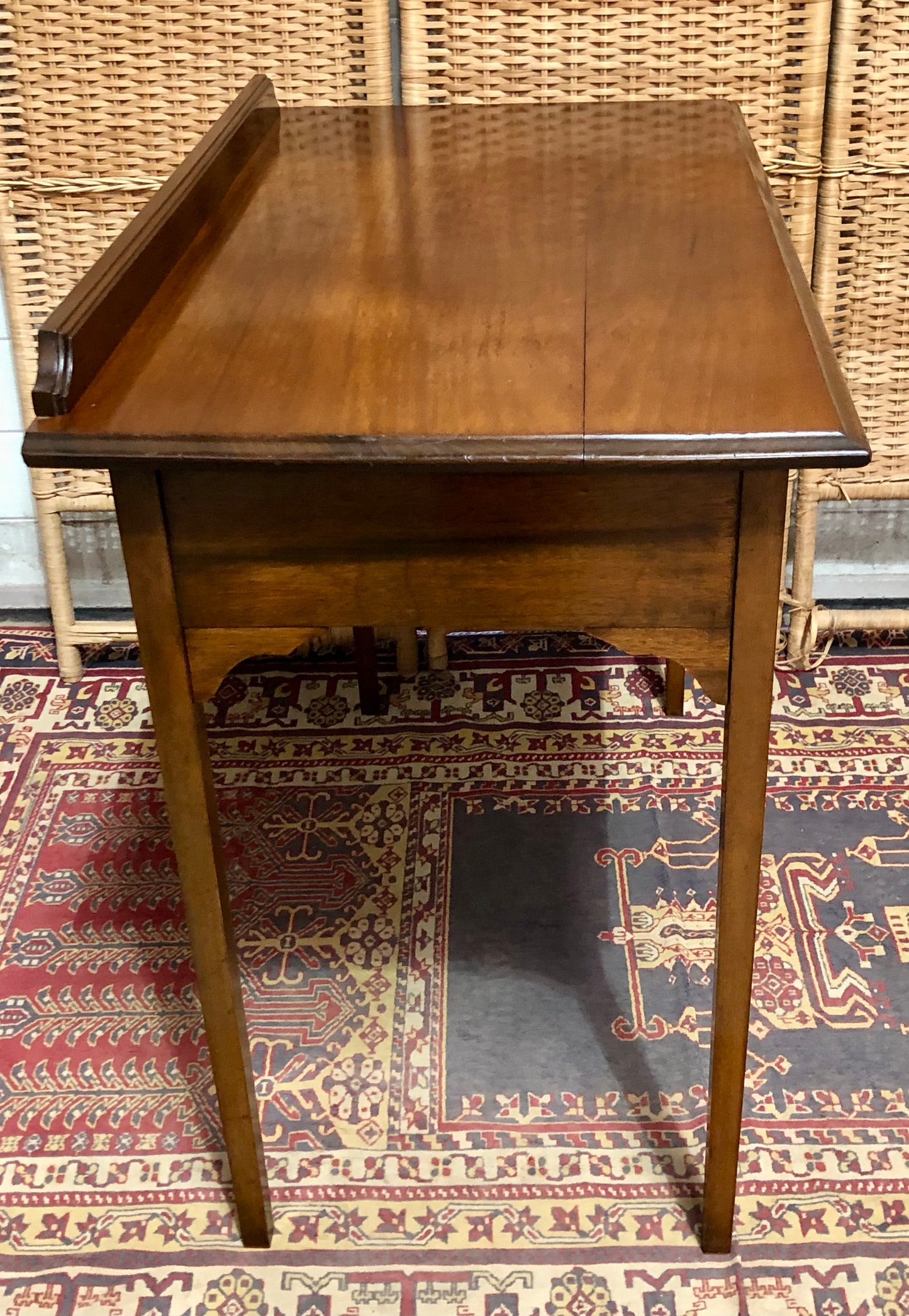 000612....Handsome Edwardian Mahogany Writing/Hall Table