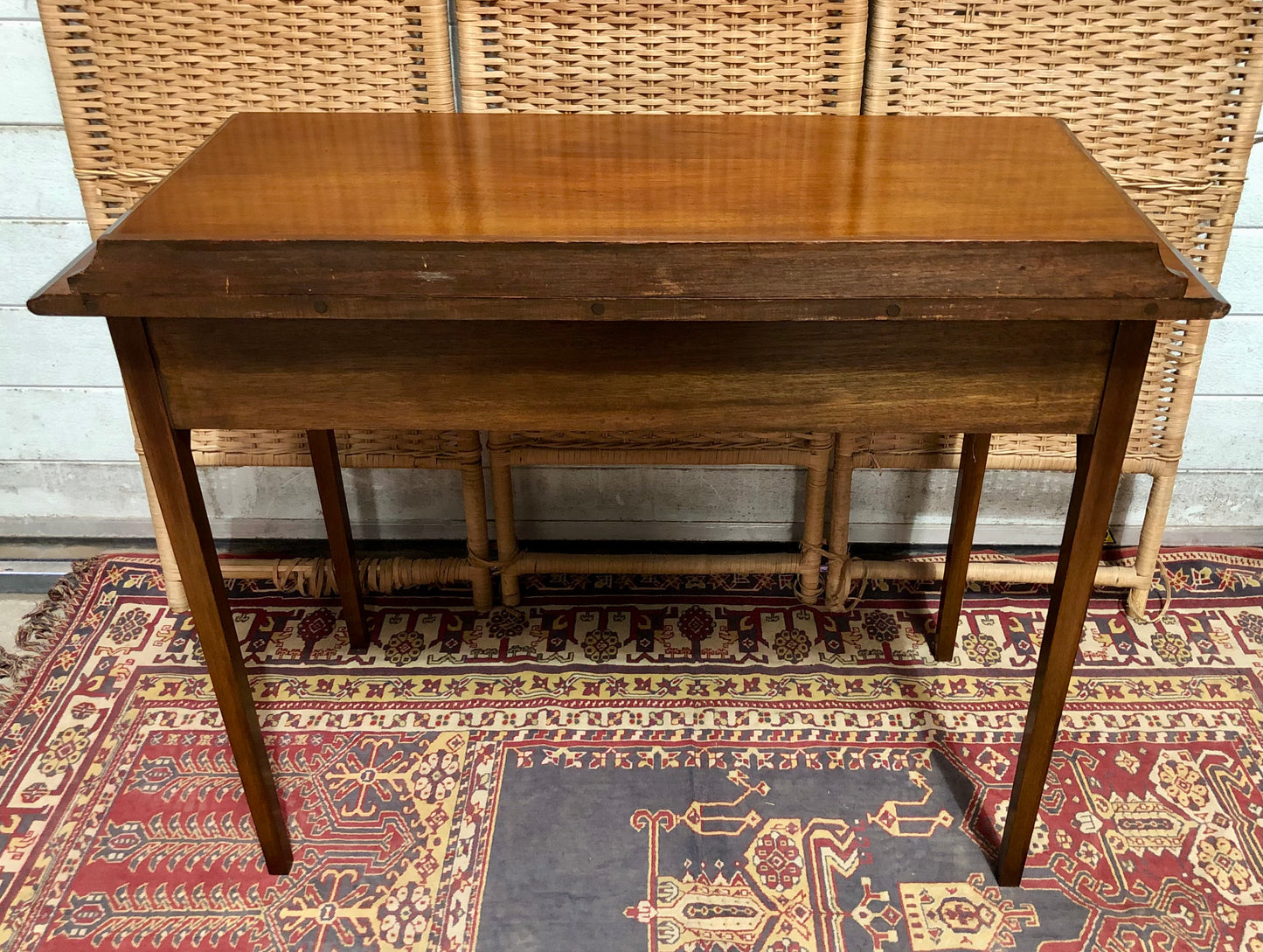 000612....Handsome Edwardian Mahogany Writing/Hall Table