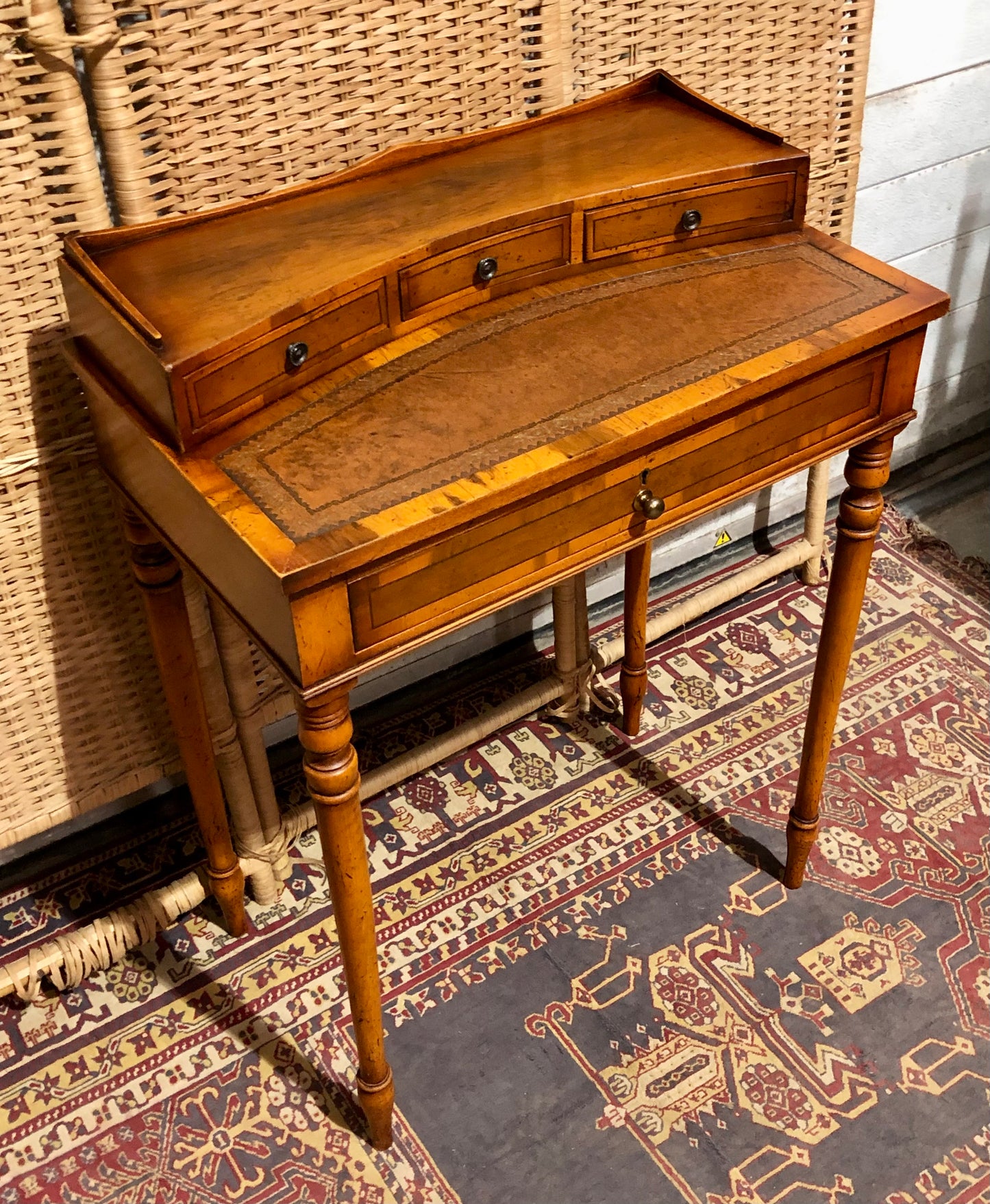 000611....Handsome Small Vintage Yew Writing Table