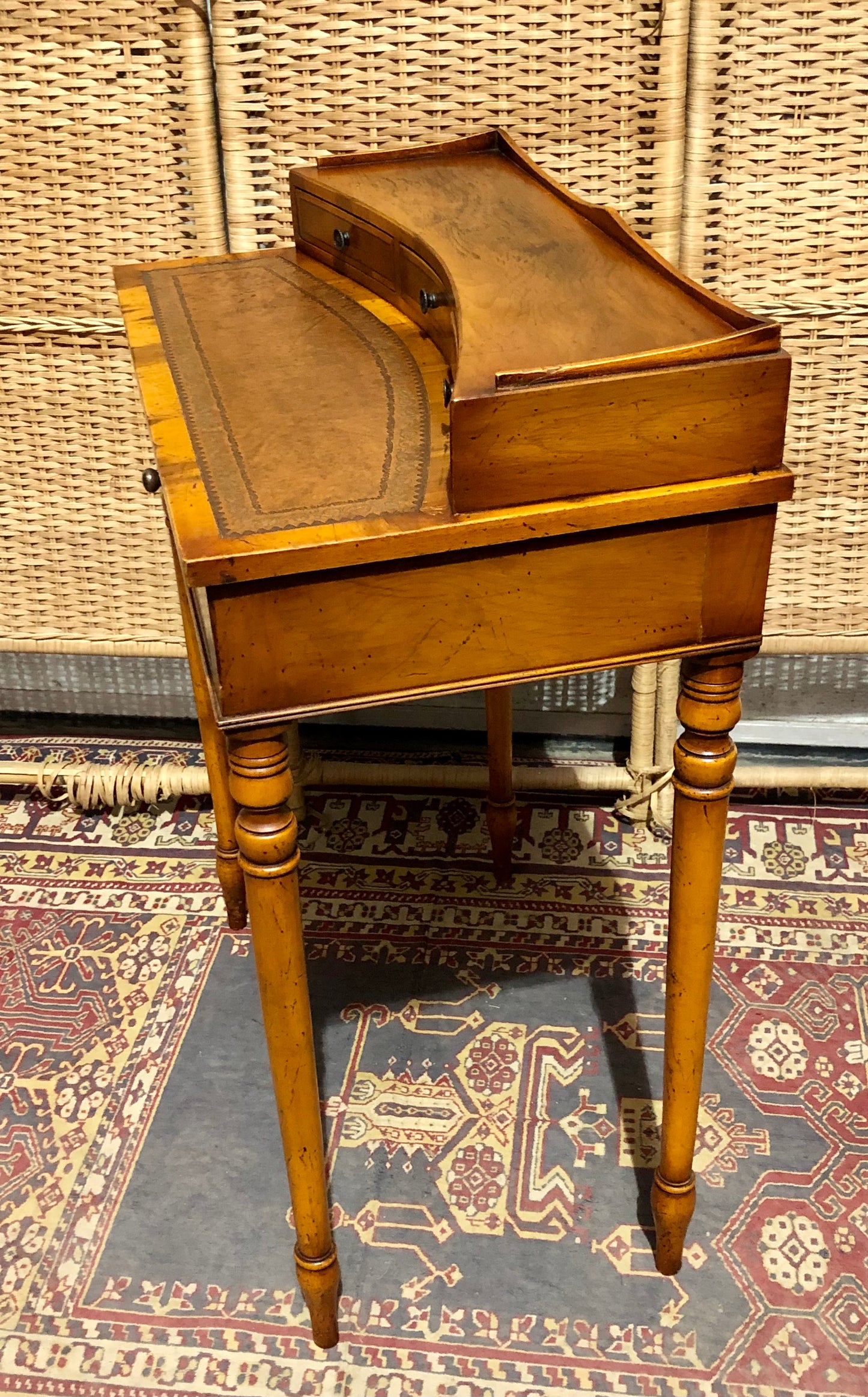 000611....Handsome Small Vintage Yew Writing Table