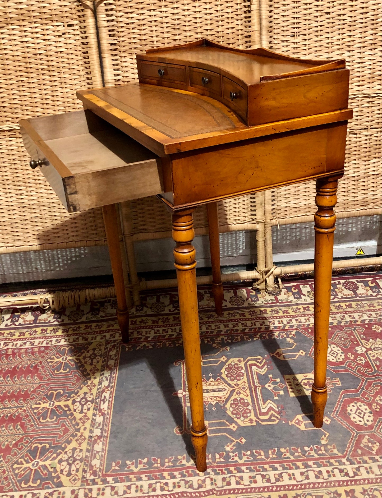 000611....Handsome Small Vintage Yew Writing Table