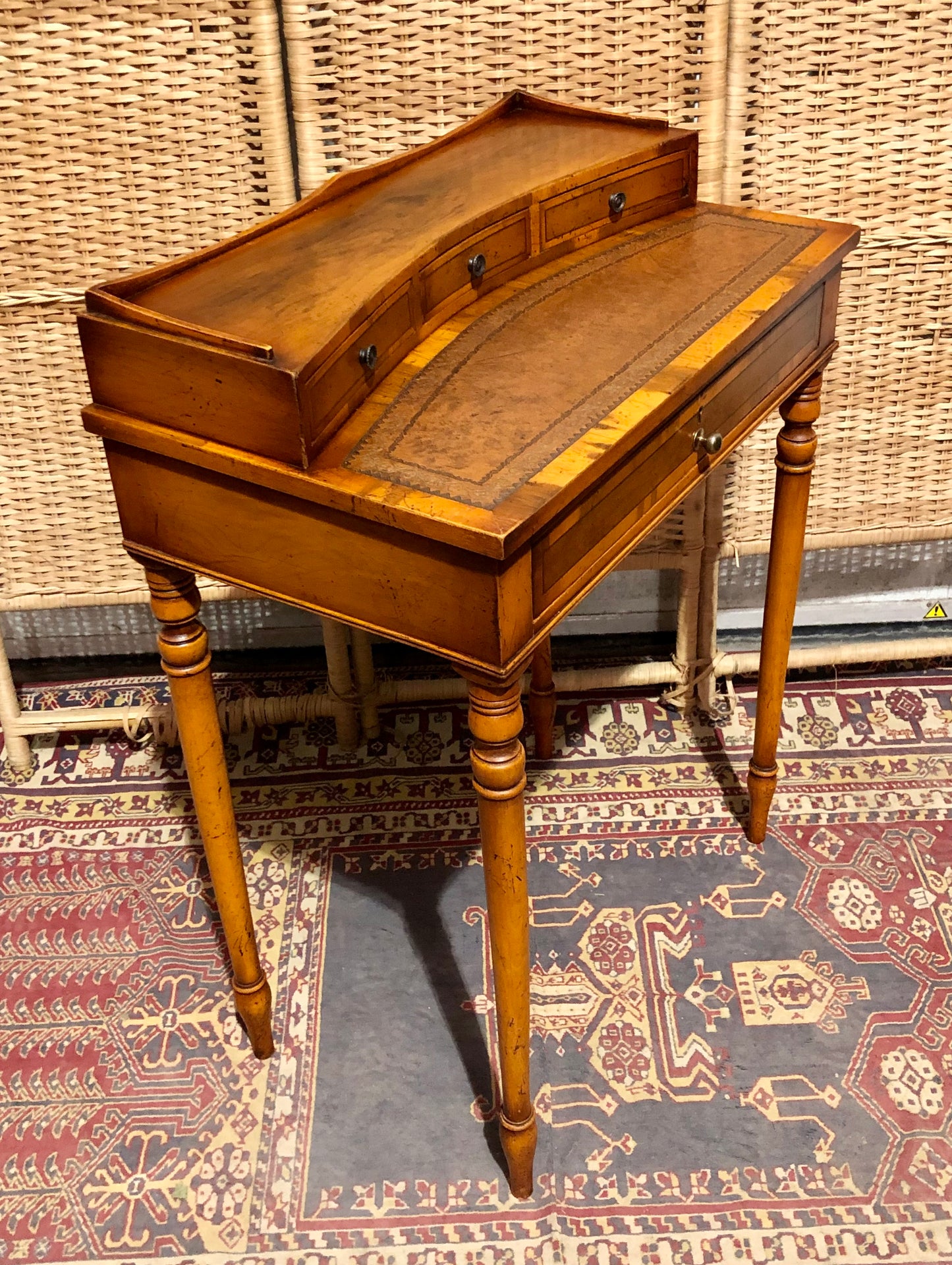000611....Handsome Small Vintage Yew Writing Table