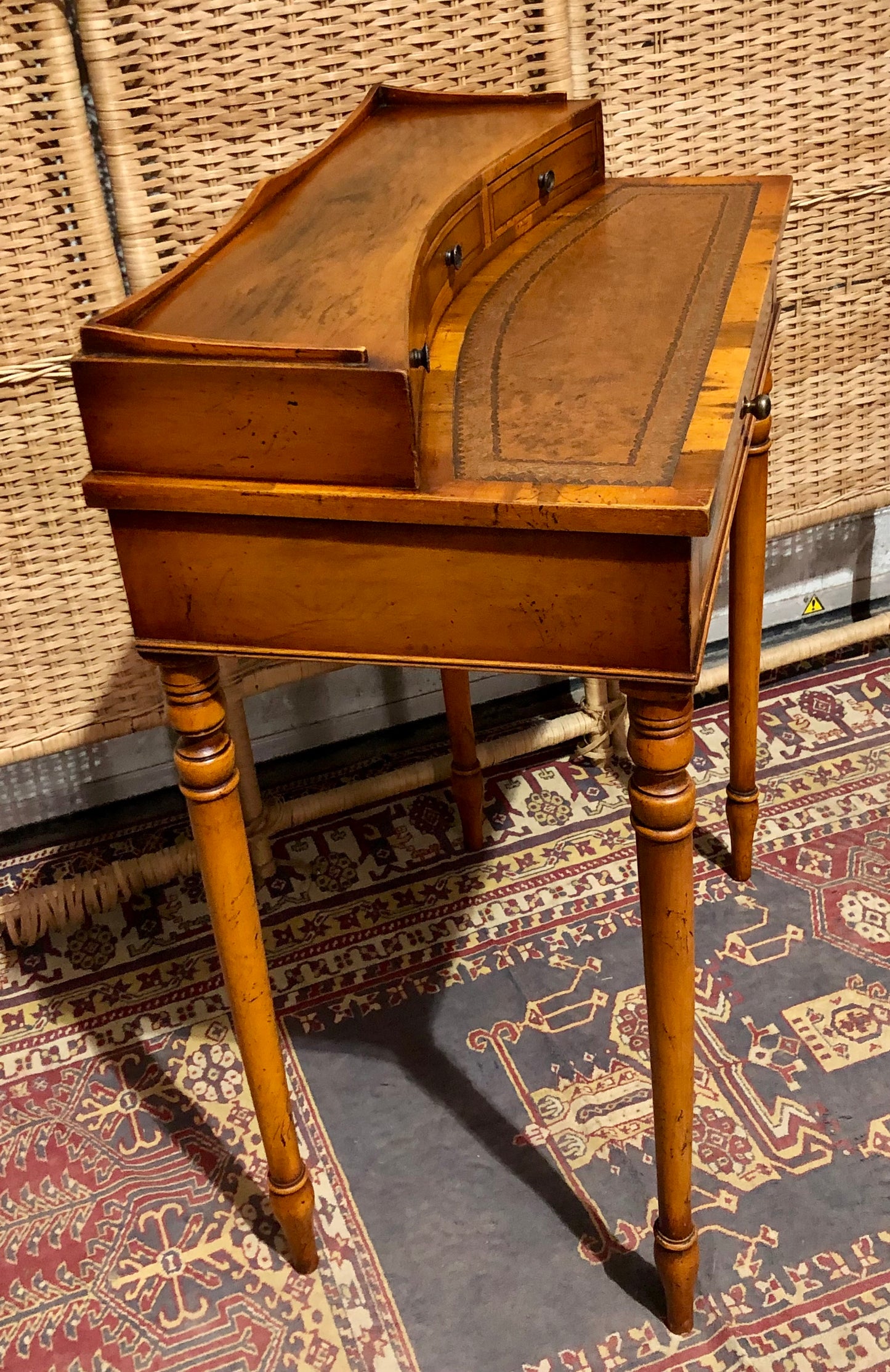 000611....Handsome Small Vintage Yew Writing Table