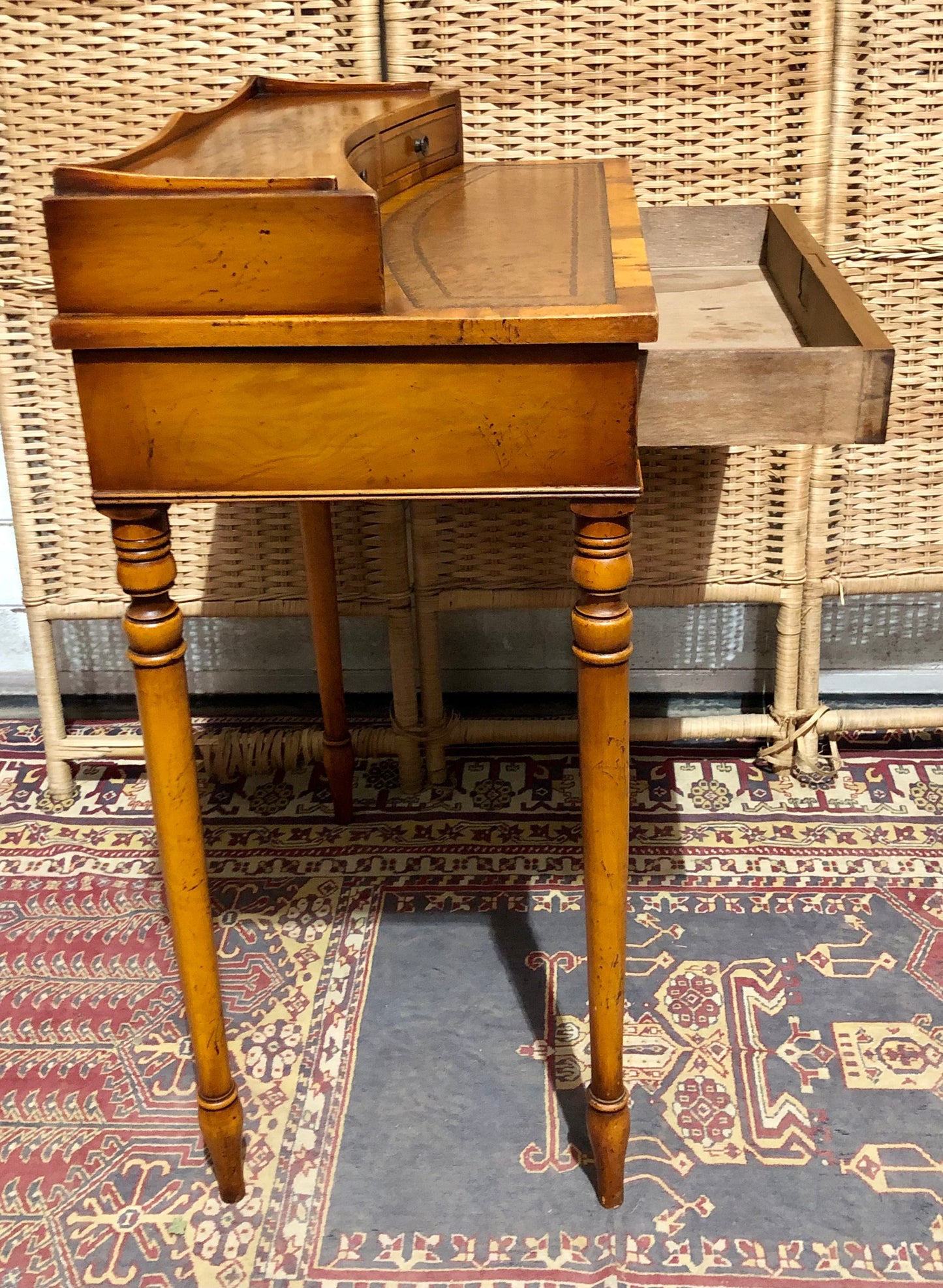 000611....Handsome Small Vintage Yew Writing Table
