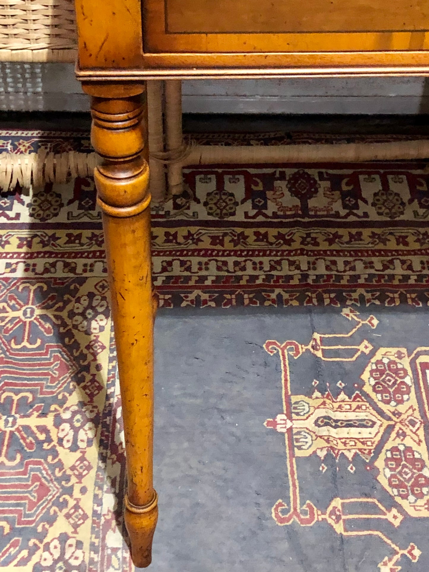 000611....Handsome Small Vintage Yew Writing Table
