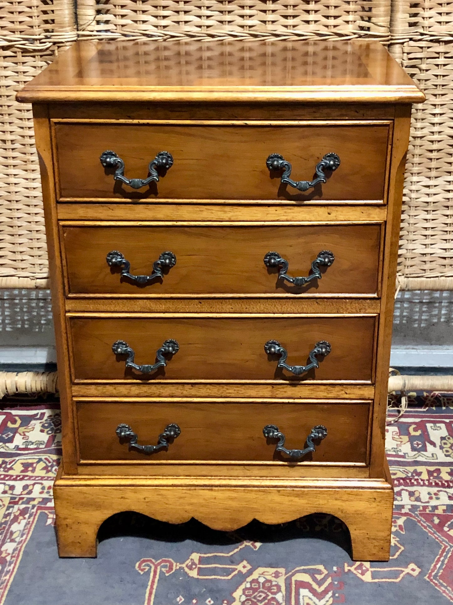 000610....Handsome Pair Of Vintage Yew Bedside Chests ( sold )