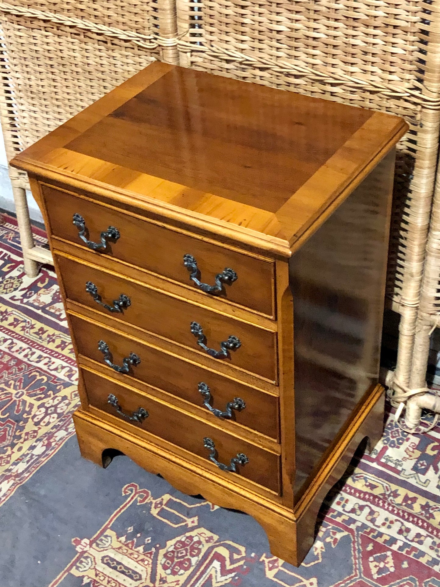 000610....Handsome Pair Of Vintage Yew Bedside Chests ( sold )