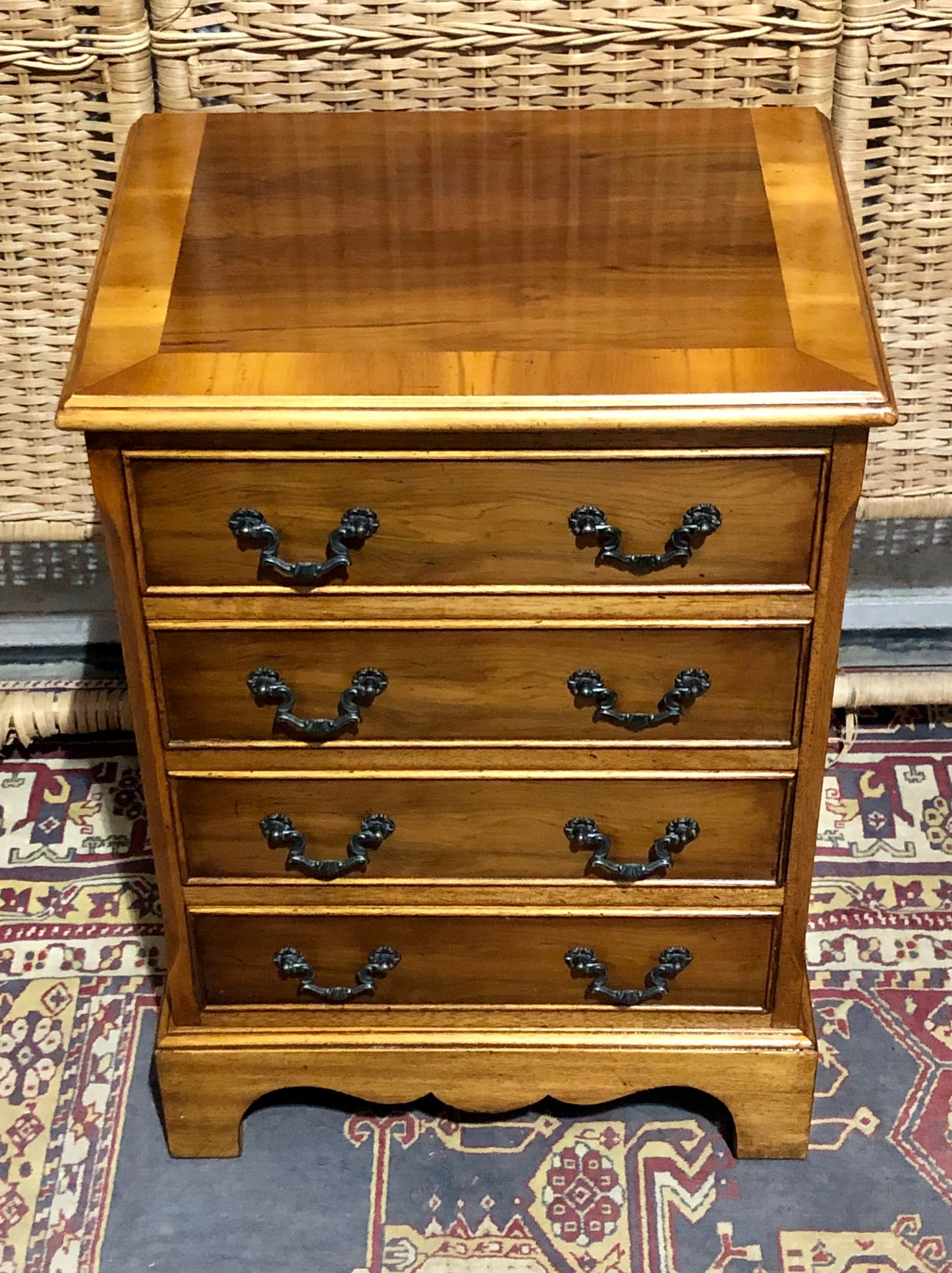 000610....Handsome Pair Of Vintage Yew Bedside Chests ( sold )