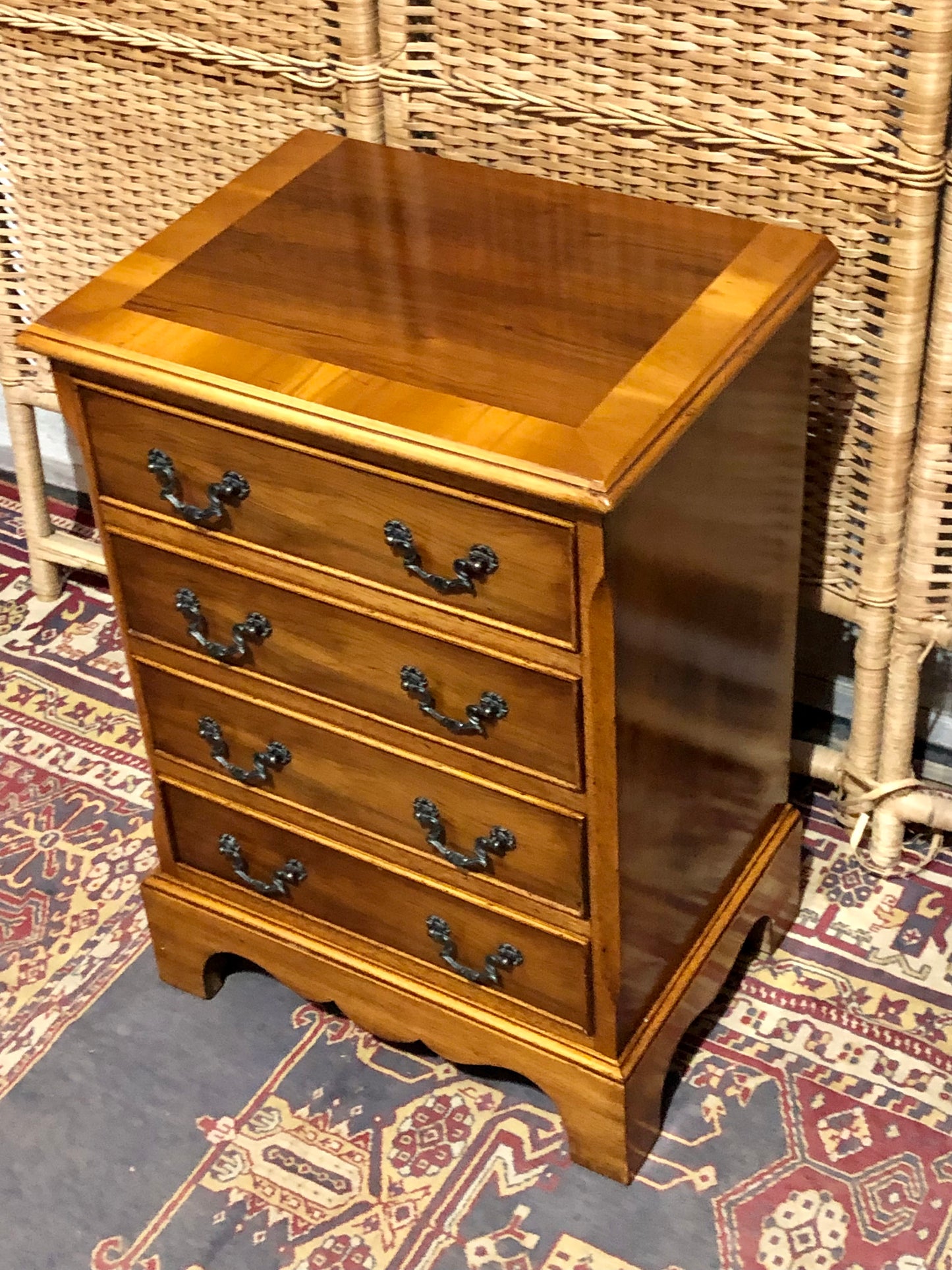 000610....Handsome Pair Of Vintage Yew Bedside Chests ( sold )
