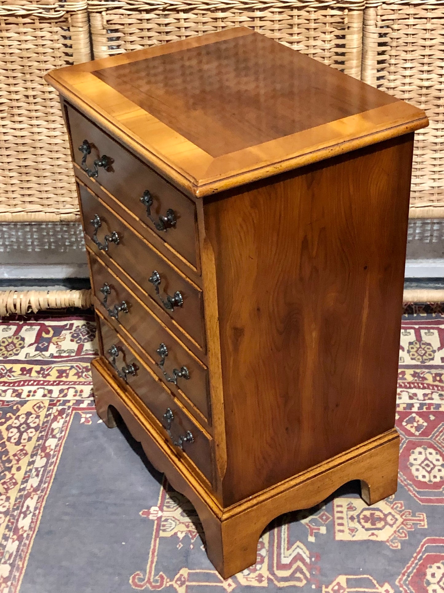 000610....Handsome Pair Of Vintage Yew Bedside Chests ( sold )