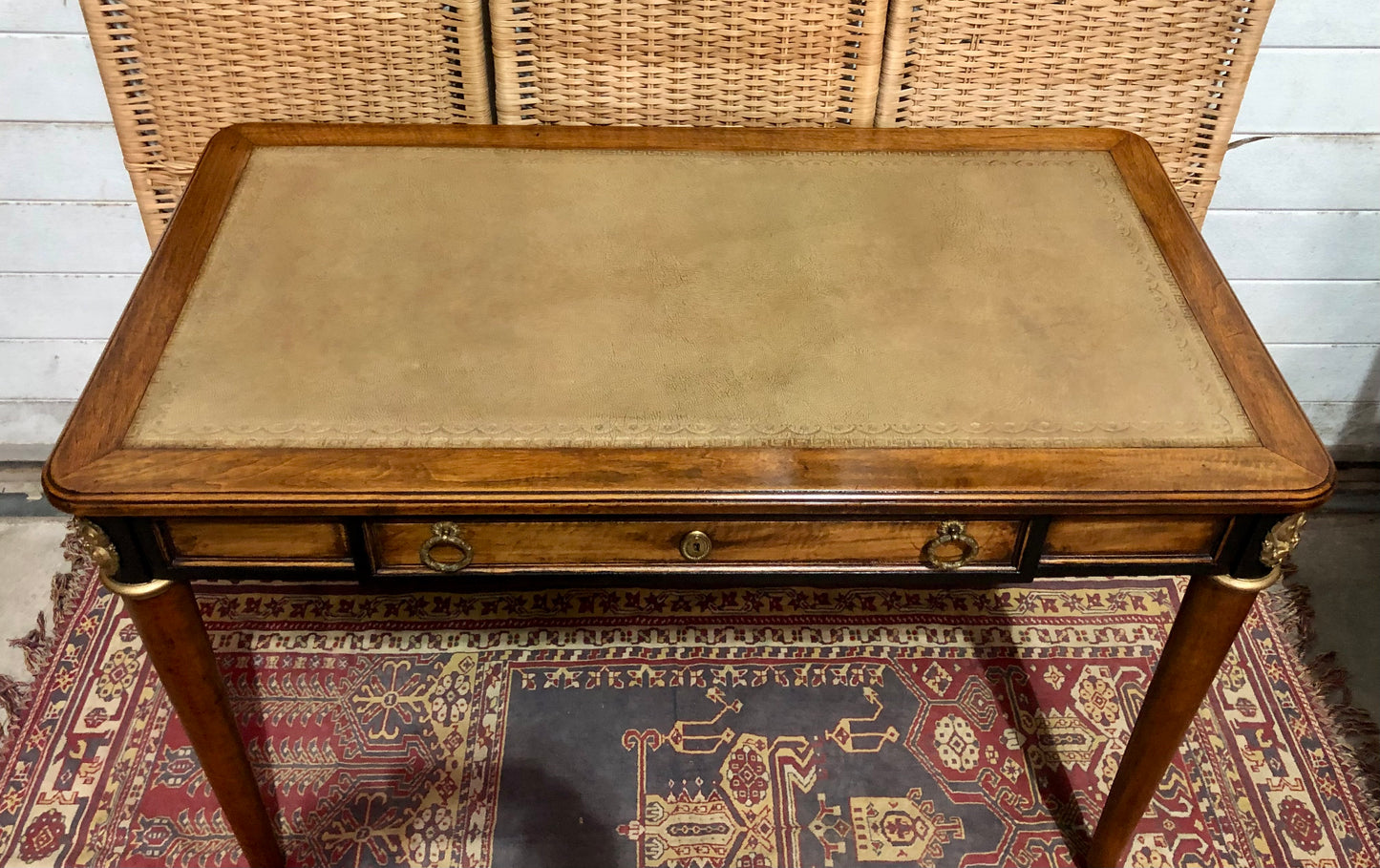 000609....Handsome Vintage Empire Style Mahogany Writing Table/Desk