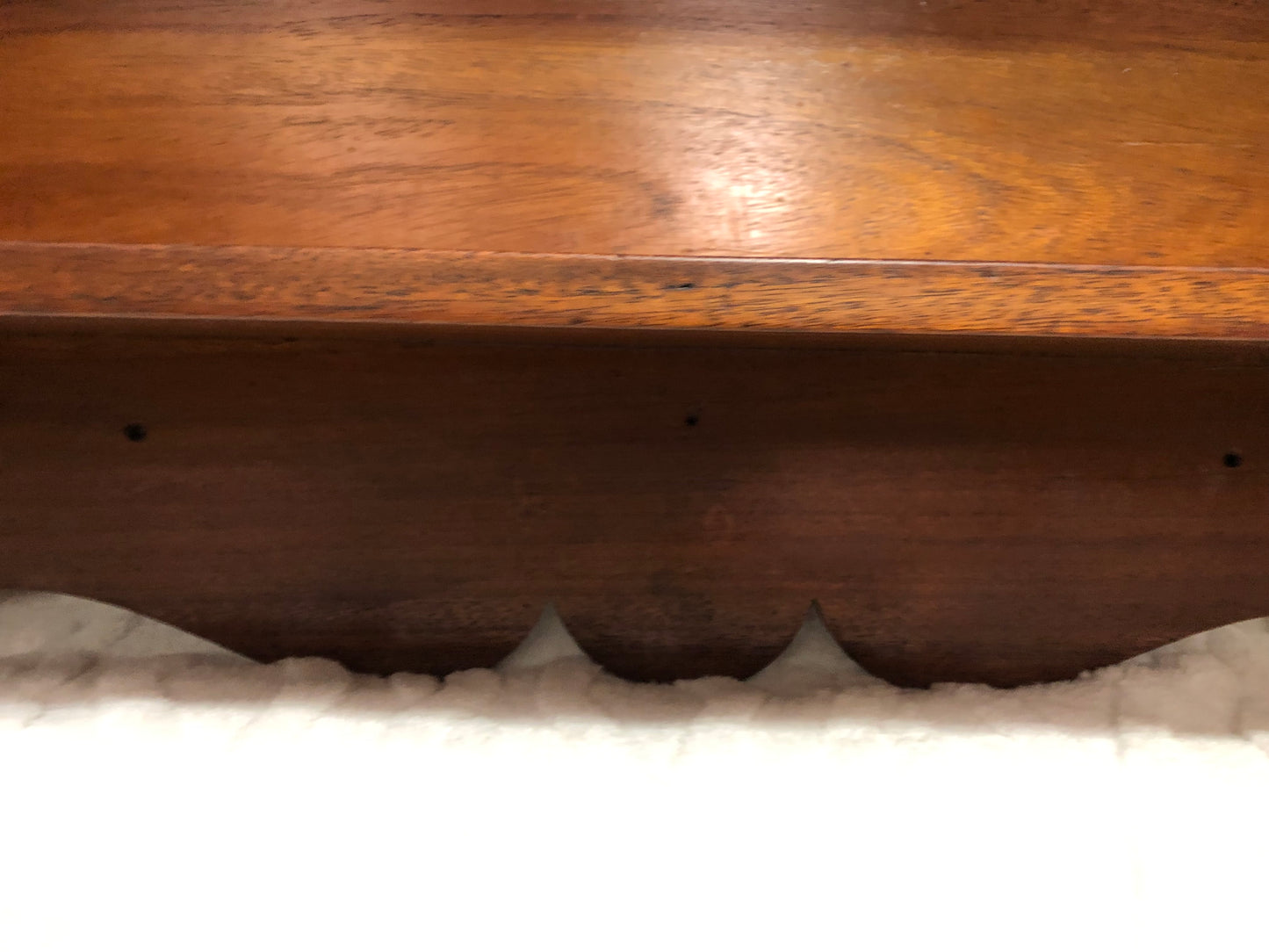 000608....Handsome Vintage Arts And Crafts Mahogany Wall Shelves