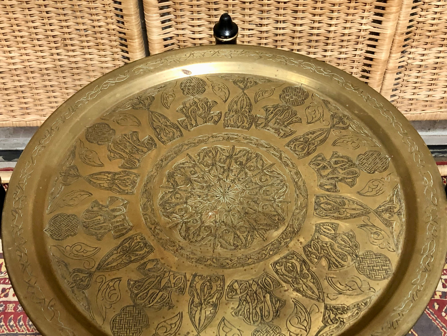 000601....Handsome Vintage Brass Top Table