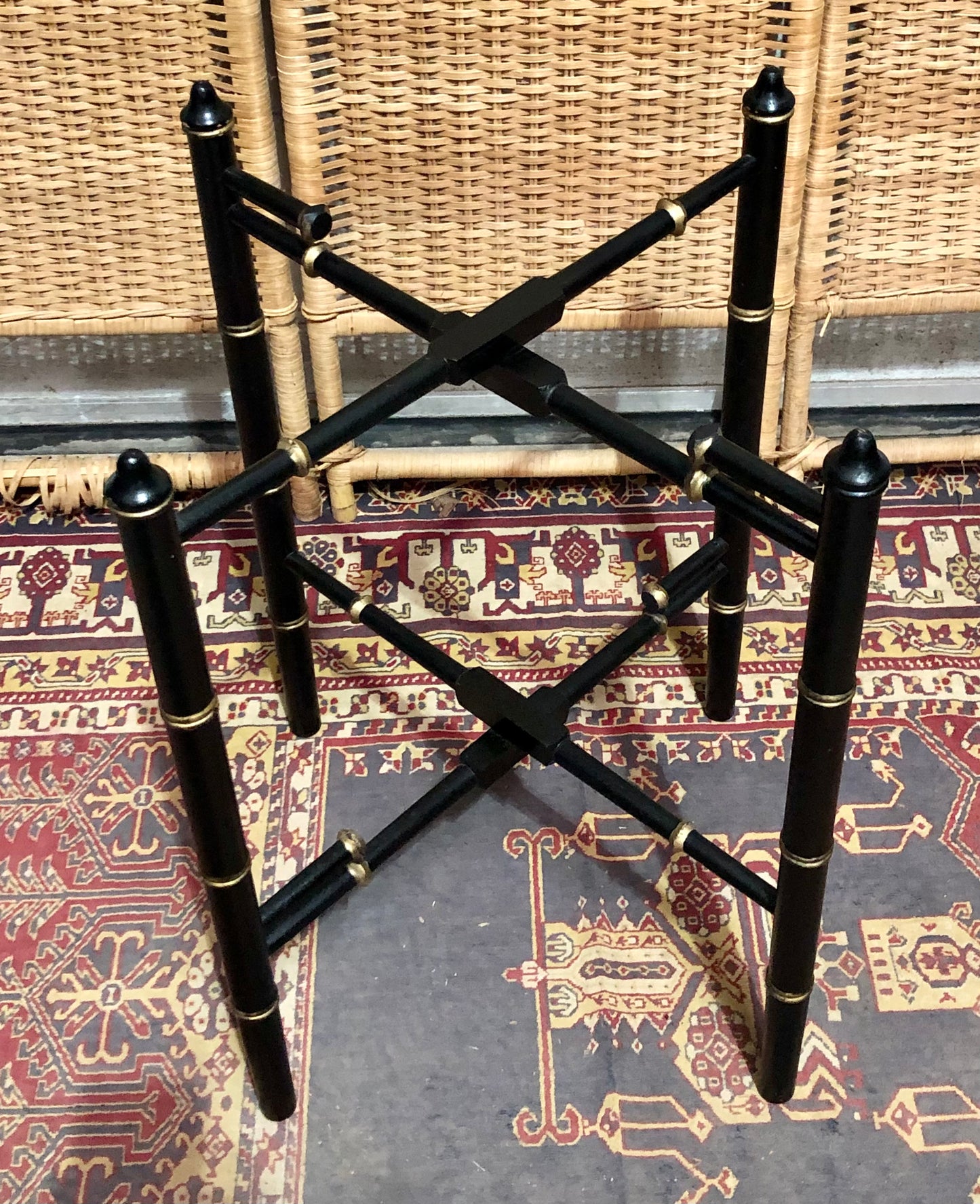 000601....Handsome Vintage Brass Top Table
