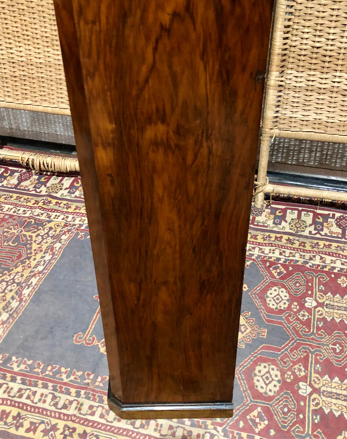 000604....Handsome Antique French Walnut Pier Cabinet/Bookcase