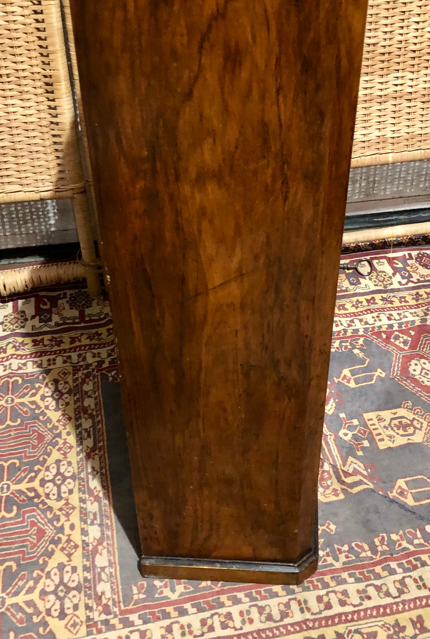 000604....Handsome Antique French Walnut Pier Cabinet/Bookcase